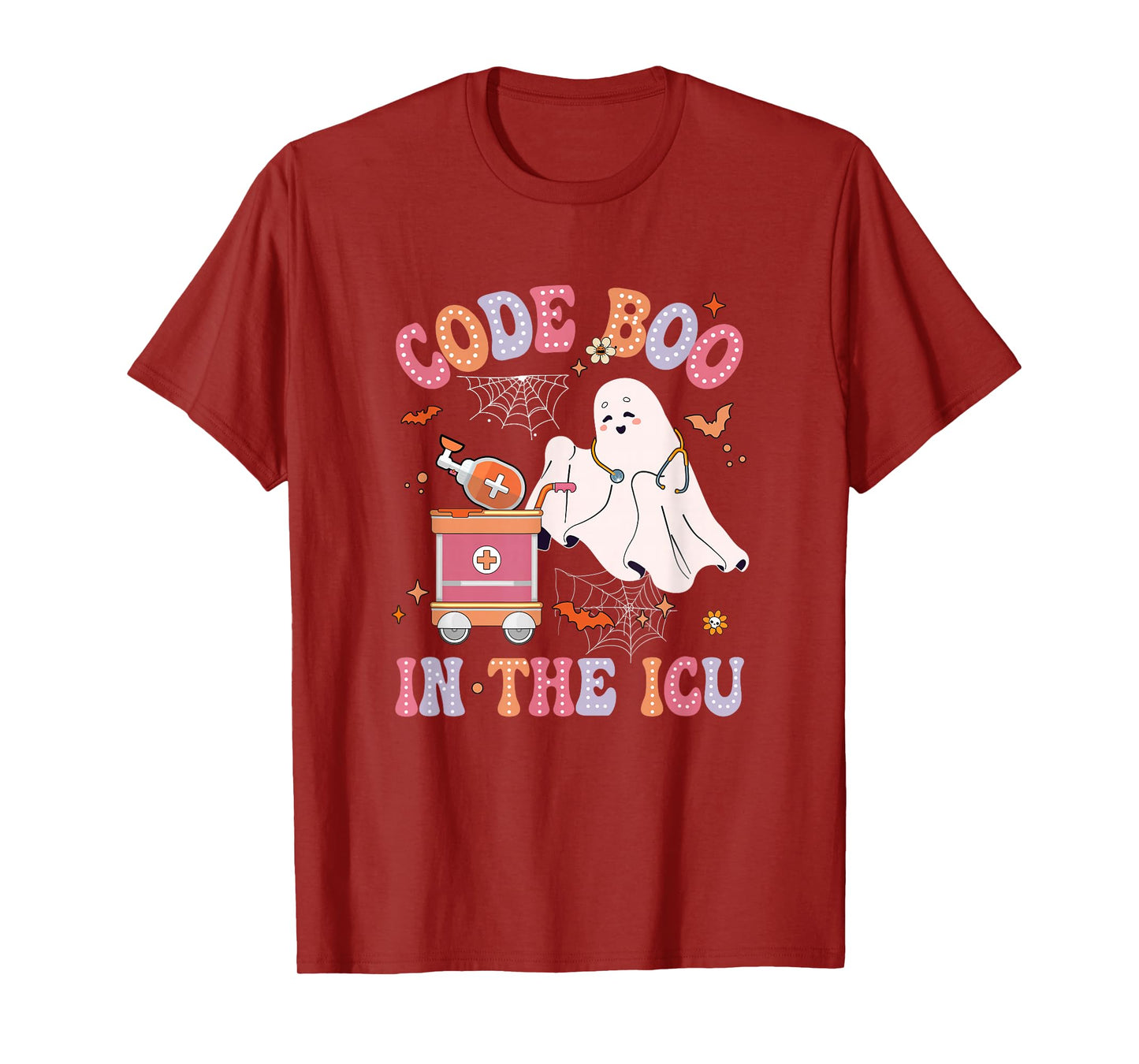 Ghost Code Boo In The Icu Nursing Nurse Halloween Costume T-Shirt