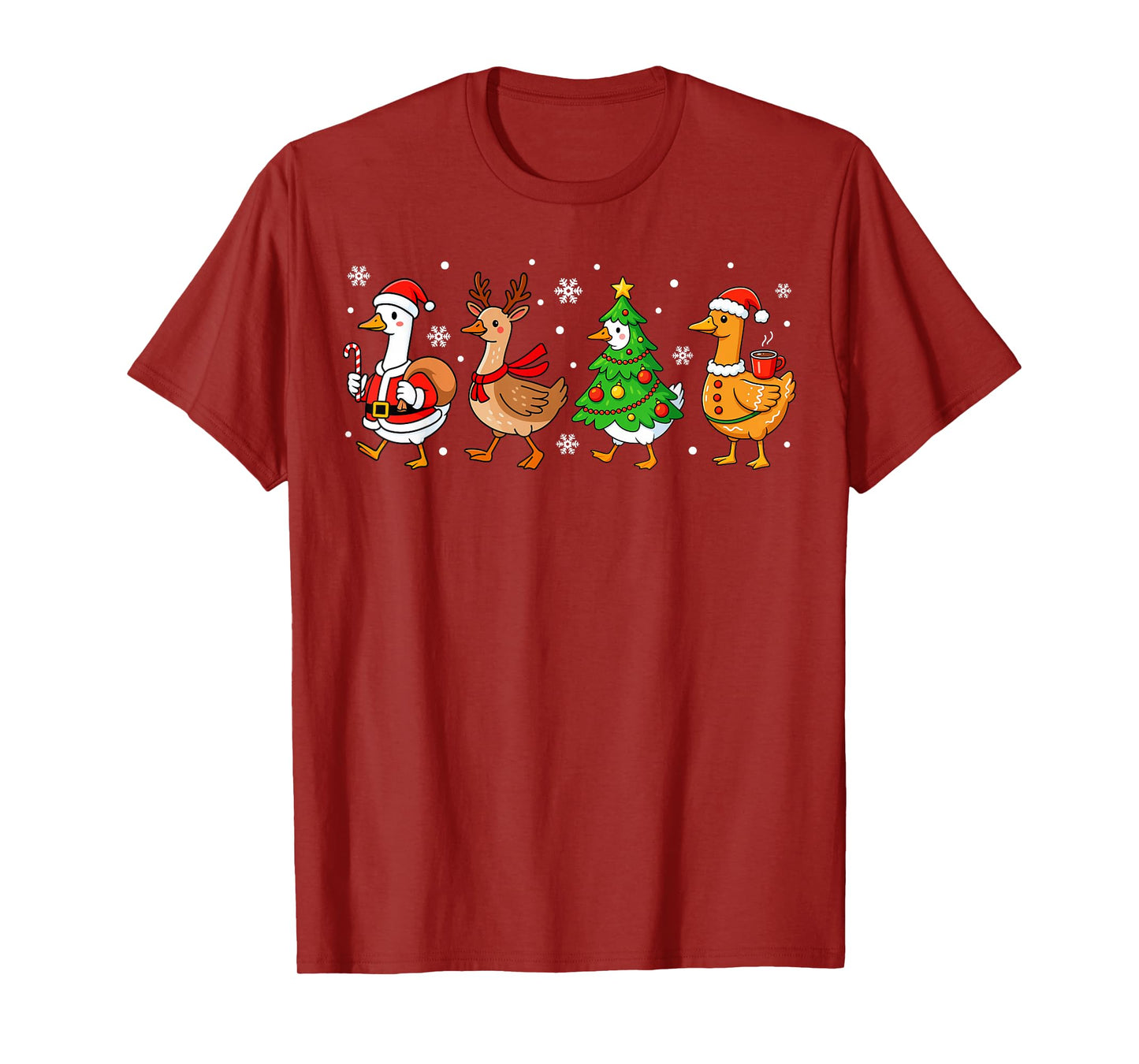 Cute Silly Goose Santa Christmas Merry Goosemas Xmas Kids T-Shirt