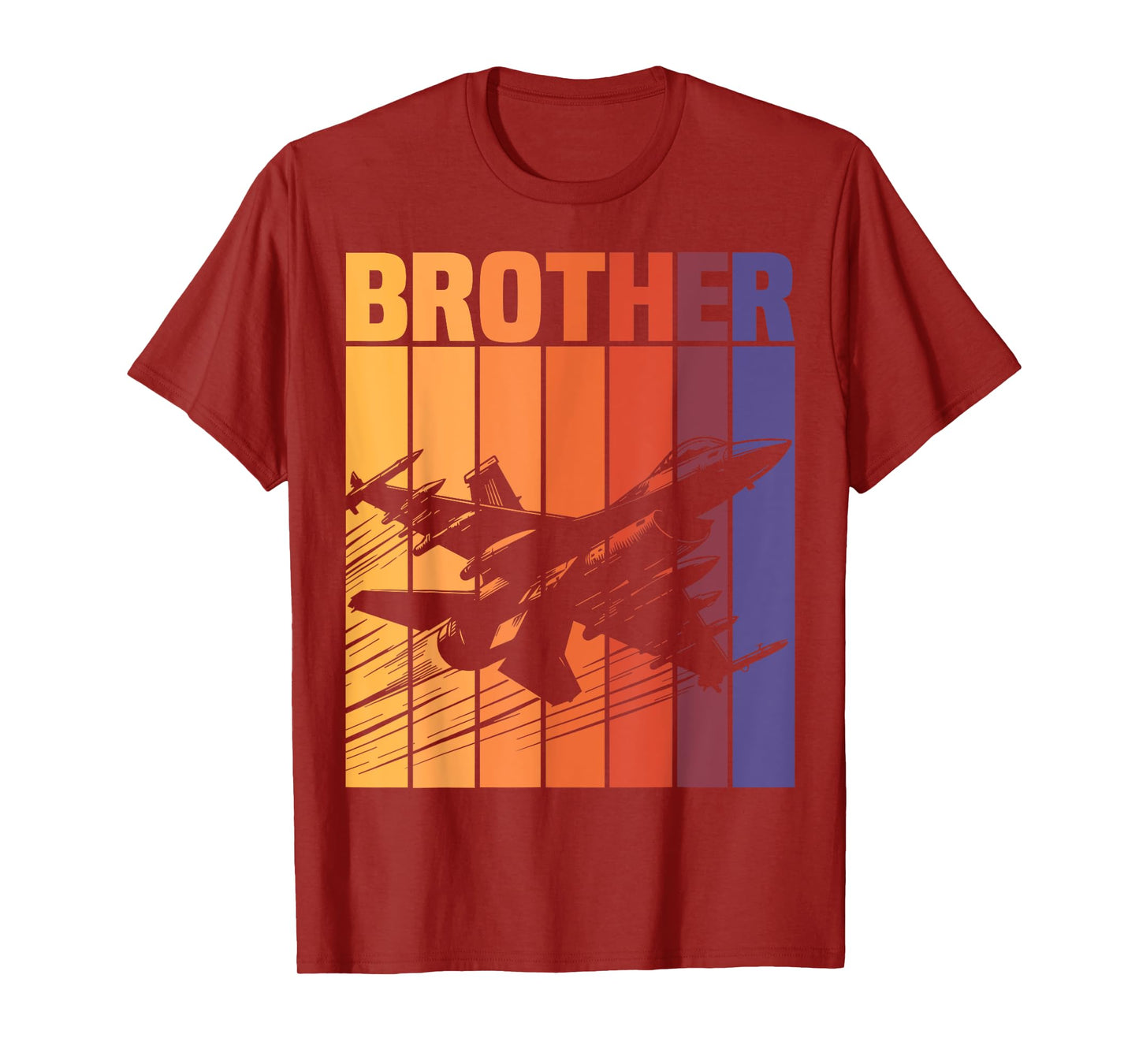 Brother Matching Family Retro Military Fighter Jet Birthday T-Shirt