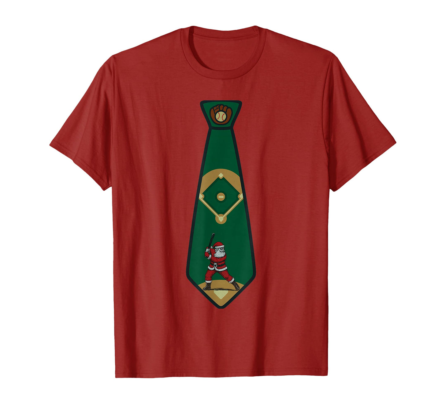 Santa Claus Playing Baseball Xmas Holiday Funny Christmas T-Shirt