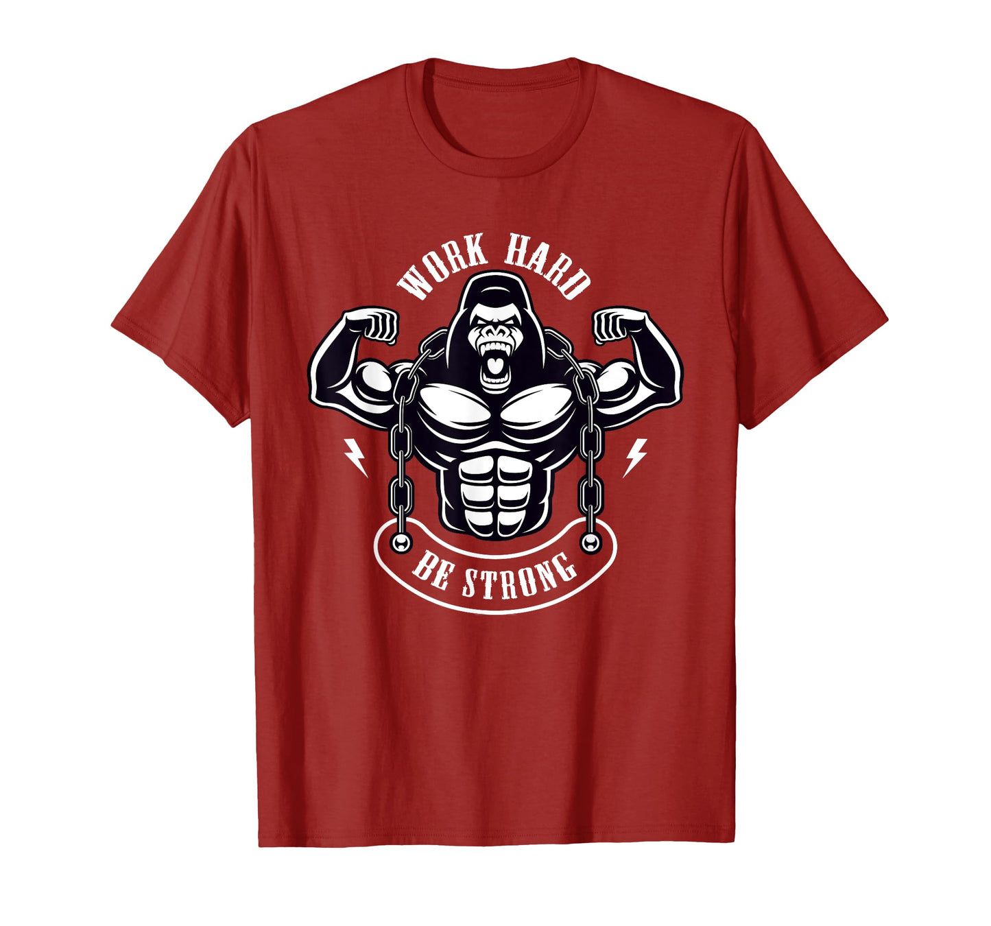 Work Hard be Strong Gorilla Silver Back Monkey Gift T-Shirt