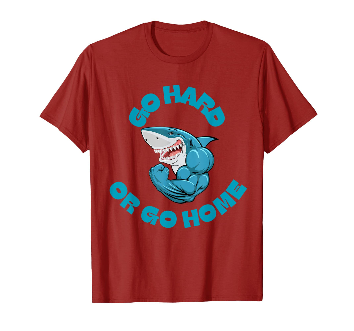 Hard Shark Gym Workout Tee Active Fitness Apparel T-Shirt