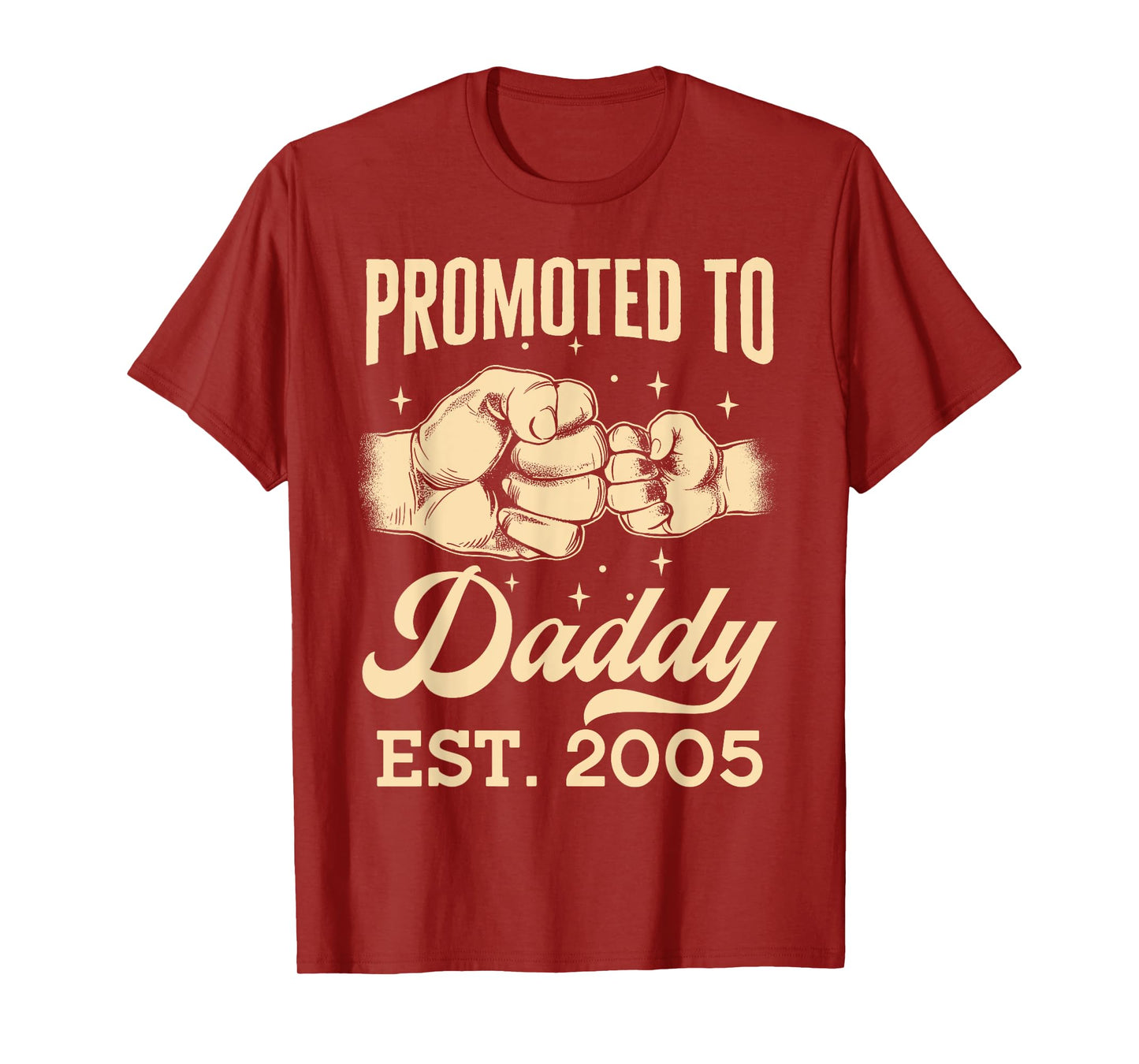 Promoted To Daddy Est. 2005 First Time Dad Father's Day Puns T-Shirt