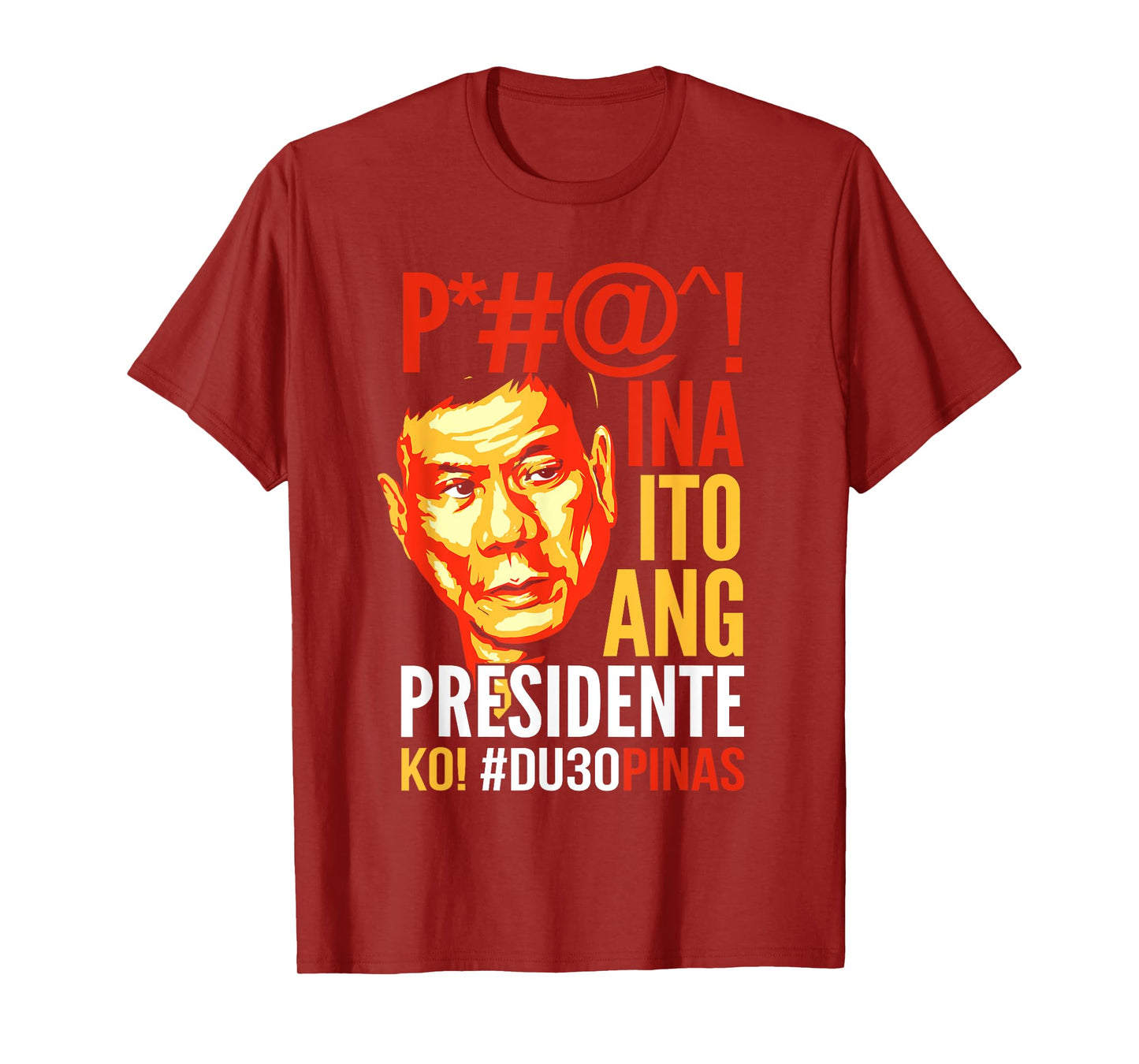 GFX Garage My Duterte DU30 Philippines Unisex-Adults Black Short Sleeve Crew Neck T-Shirt