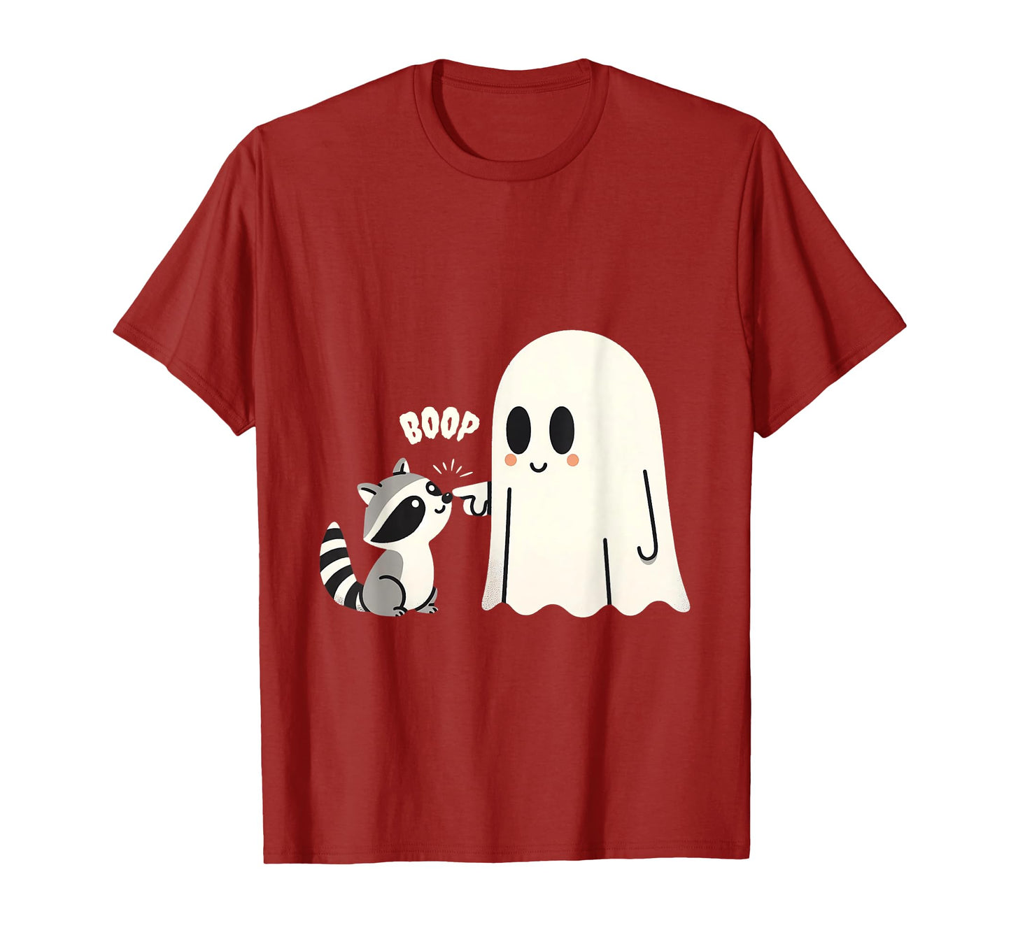 Raccoon Vintage Ghost Boop Men Women Funny Halloween Racoon T-Shirt