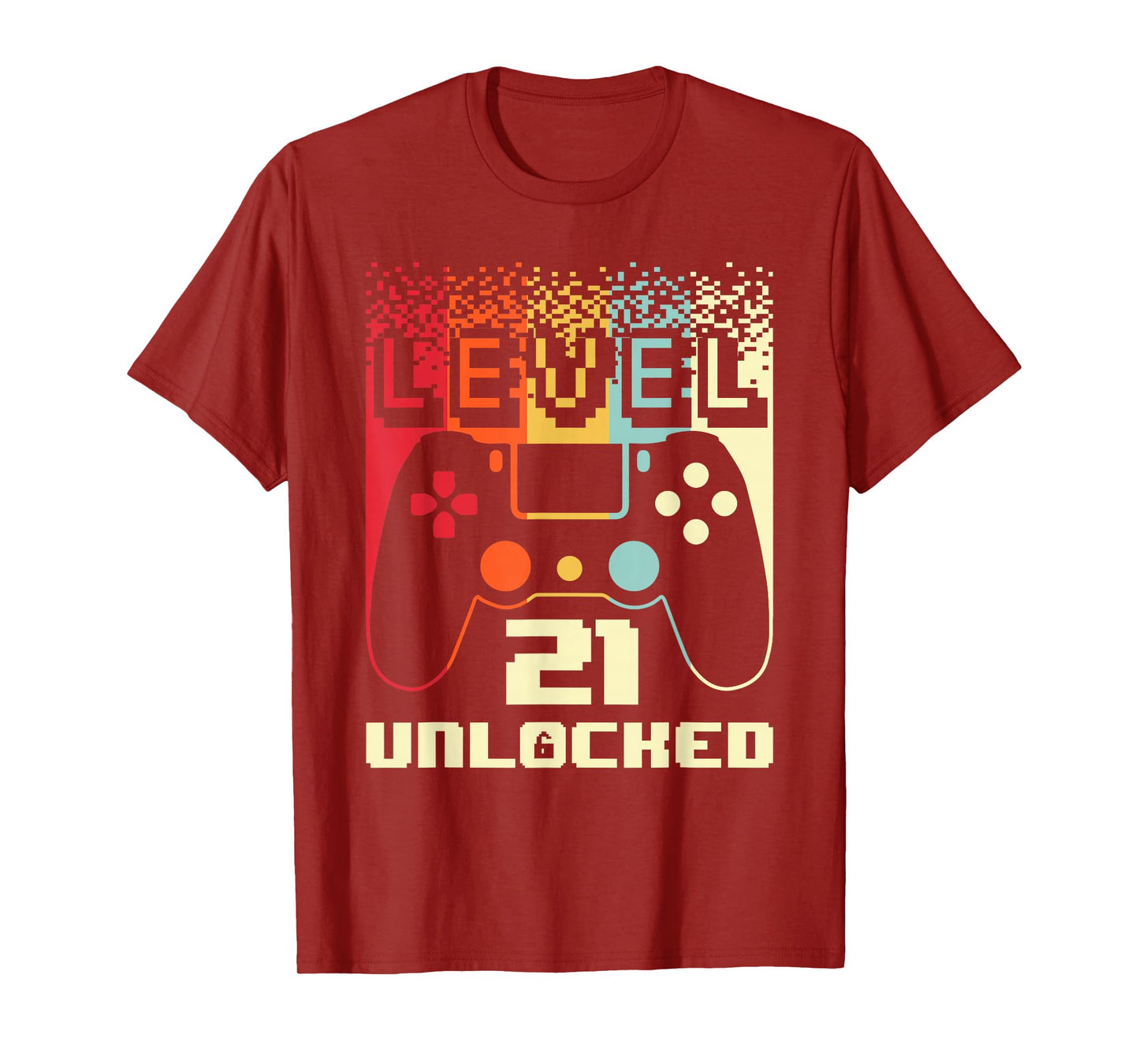 21st Birthday For Men Level 21 Unlocked Gamer 21 Year Old T-Shirt