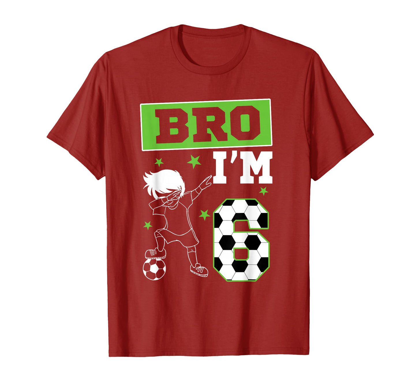 Bro I'm 6th Birthday Boy Soccer Theme Party 6 Year Old T-Shirt