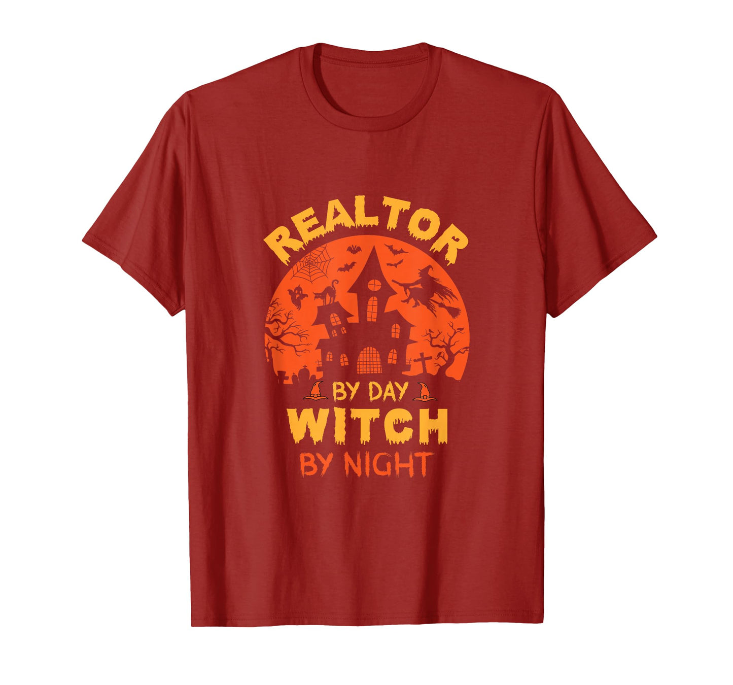 Realtor by Day Witch by Night Funny Halloween T-Shirt