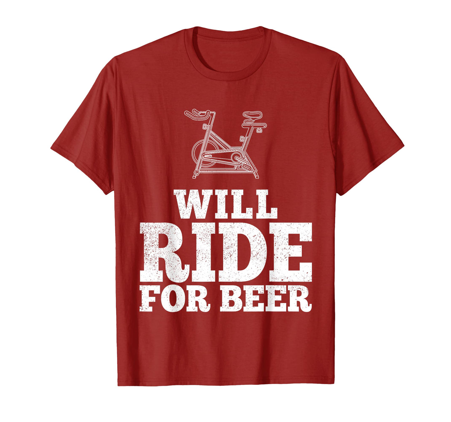 Will Ride For Beer Spin Class Funny Spinning Cycling Gym T-Shirt