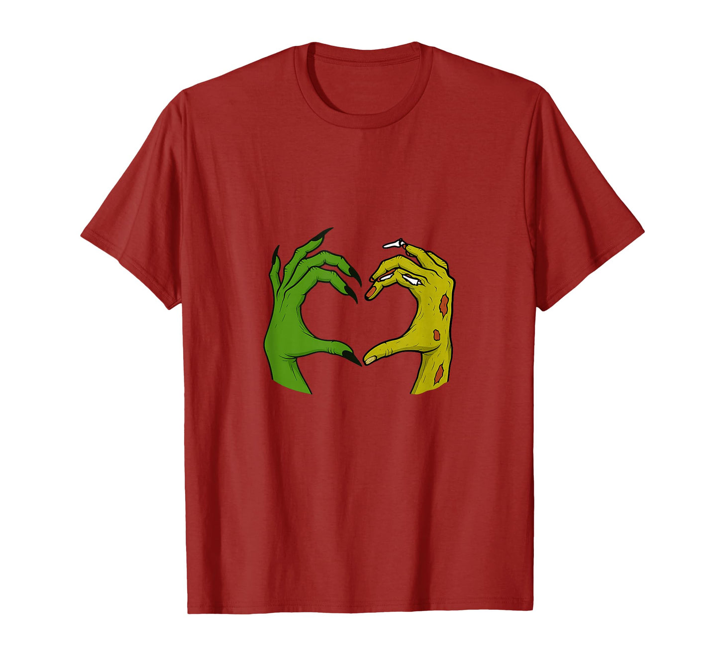 Zombie Hands Witch Heart Sign Retro Halloween Costume T-Shirt