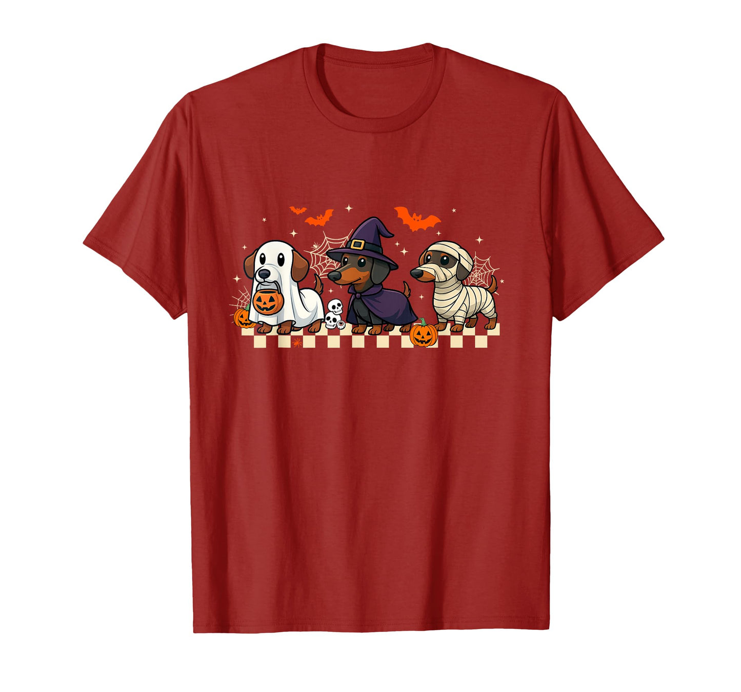 Funny Weiner Dog Ghost Witch Mummy Scary Halloween Dachshund T-Shirt