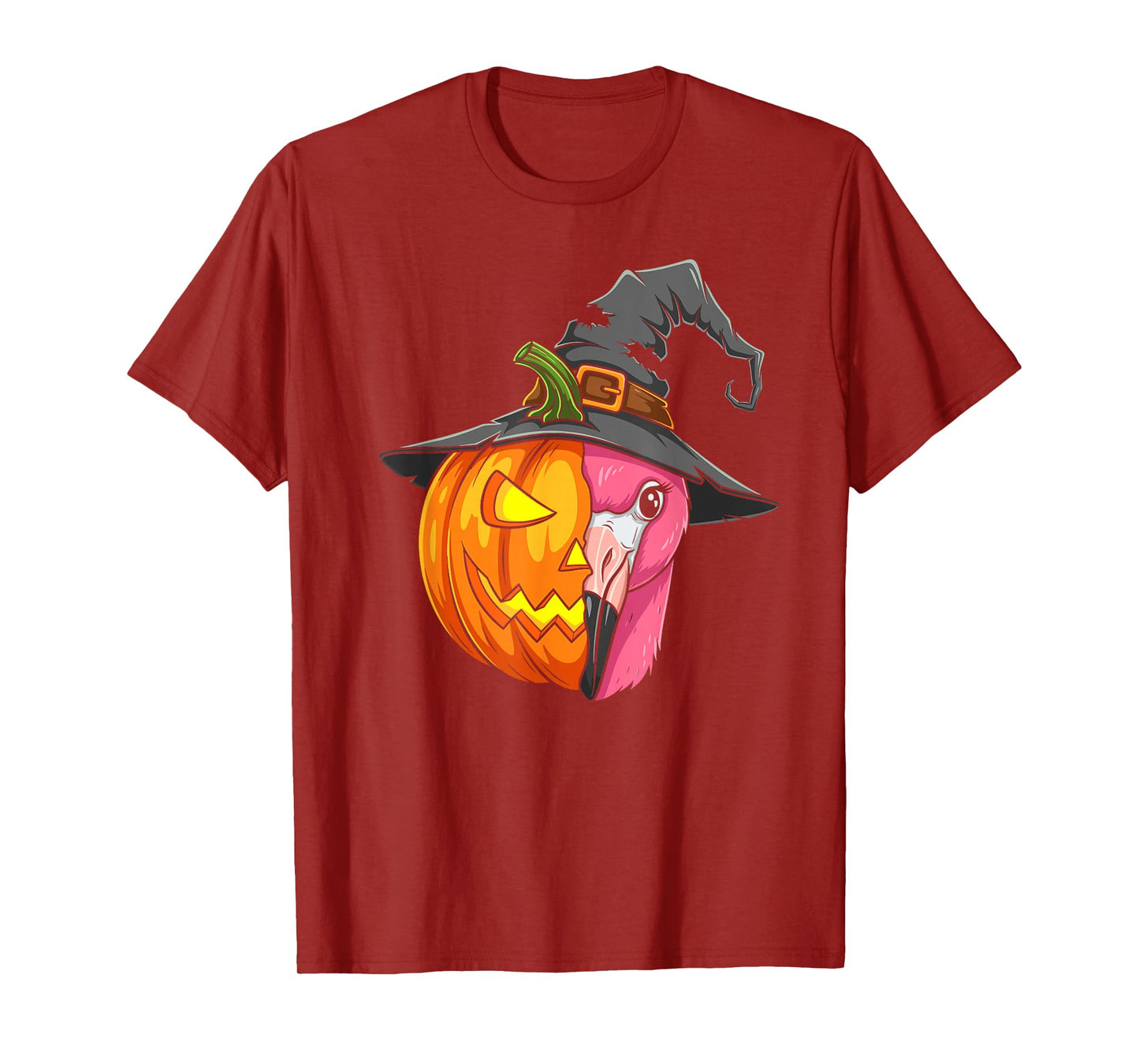 Flamingo Pumpkin Jack O Lantern Halloween Kids Mens Womens T-Shirt