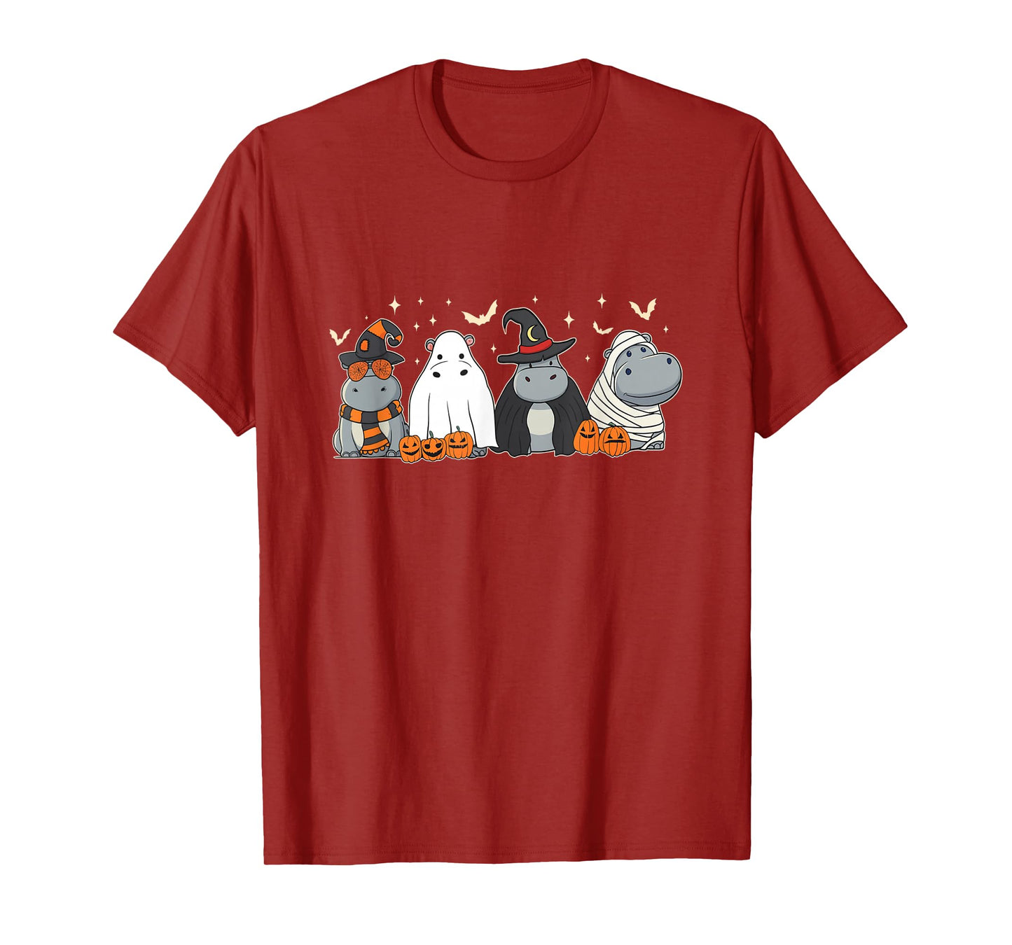Cute Hippo Ghost Witch Zombie Funny Halloween Costume T-Shirt