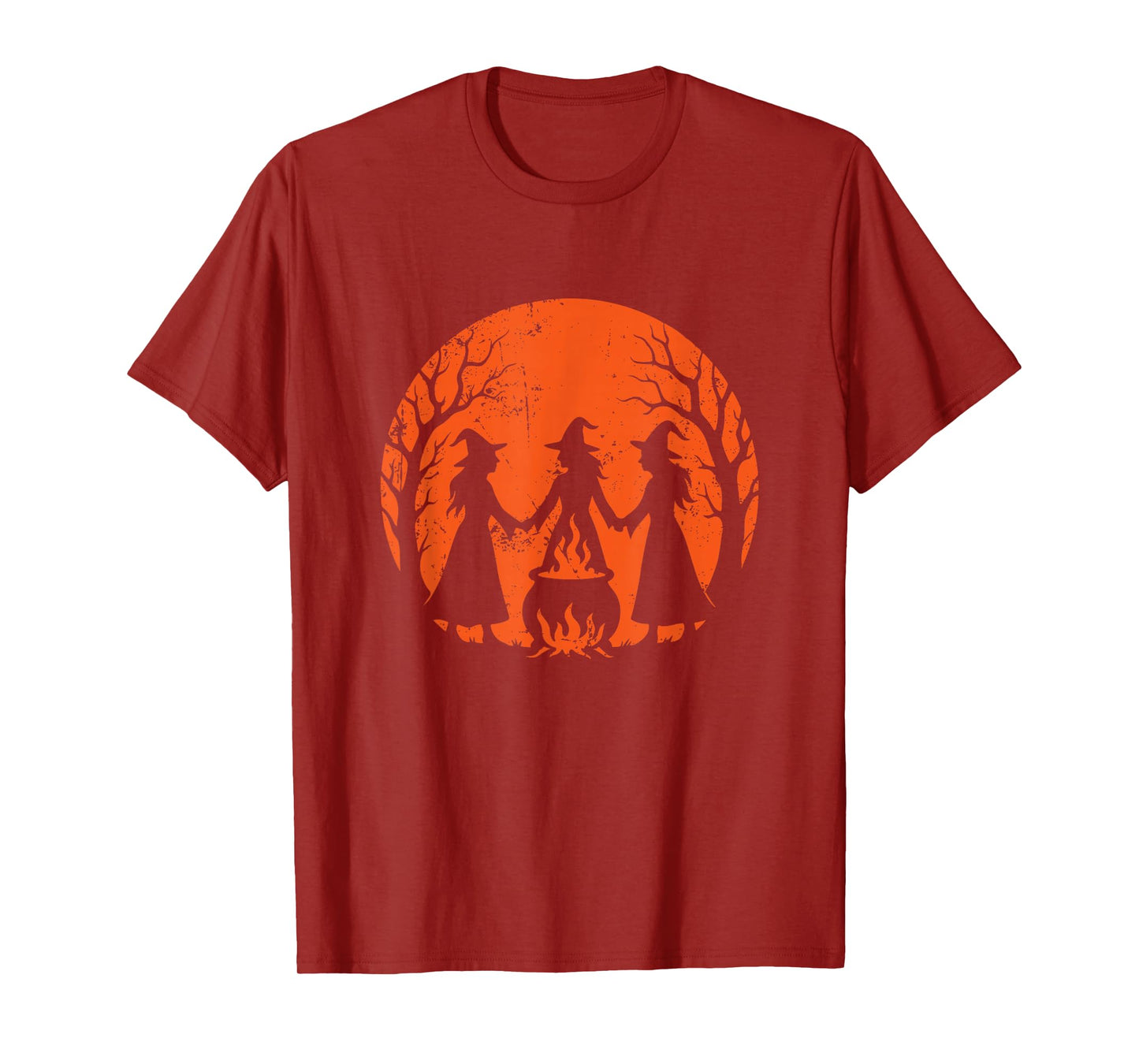 Witches Circle Cauldron Halloween Moon T-Shirt