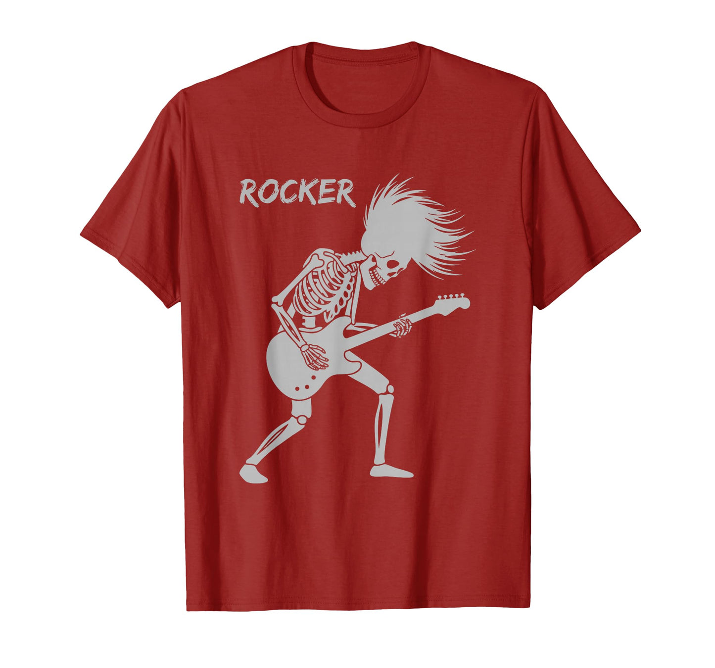 Rocker Skeleton Guitar Skater Cool Halloween Punk Rock T-Shirt