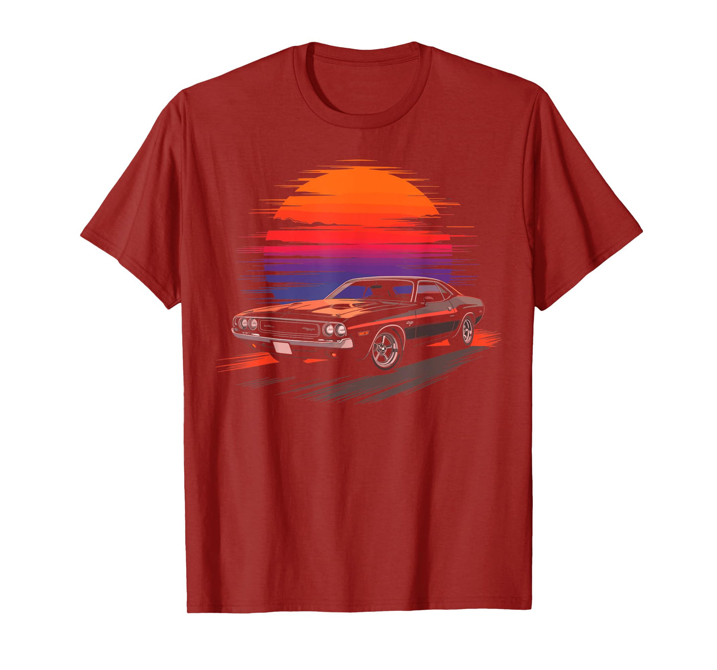 Retro Muscle Car Vintage Sunset Classic Car T-Shirt
