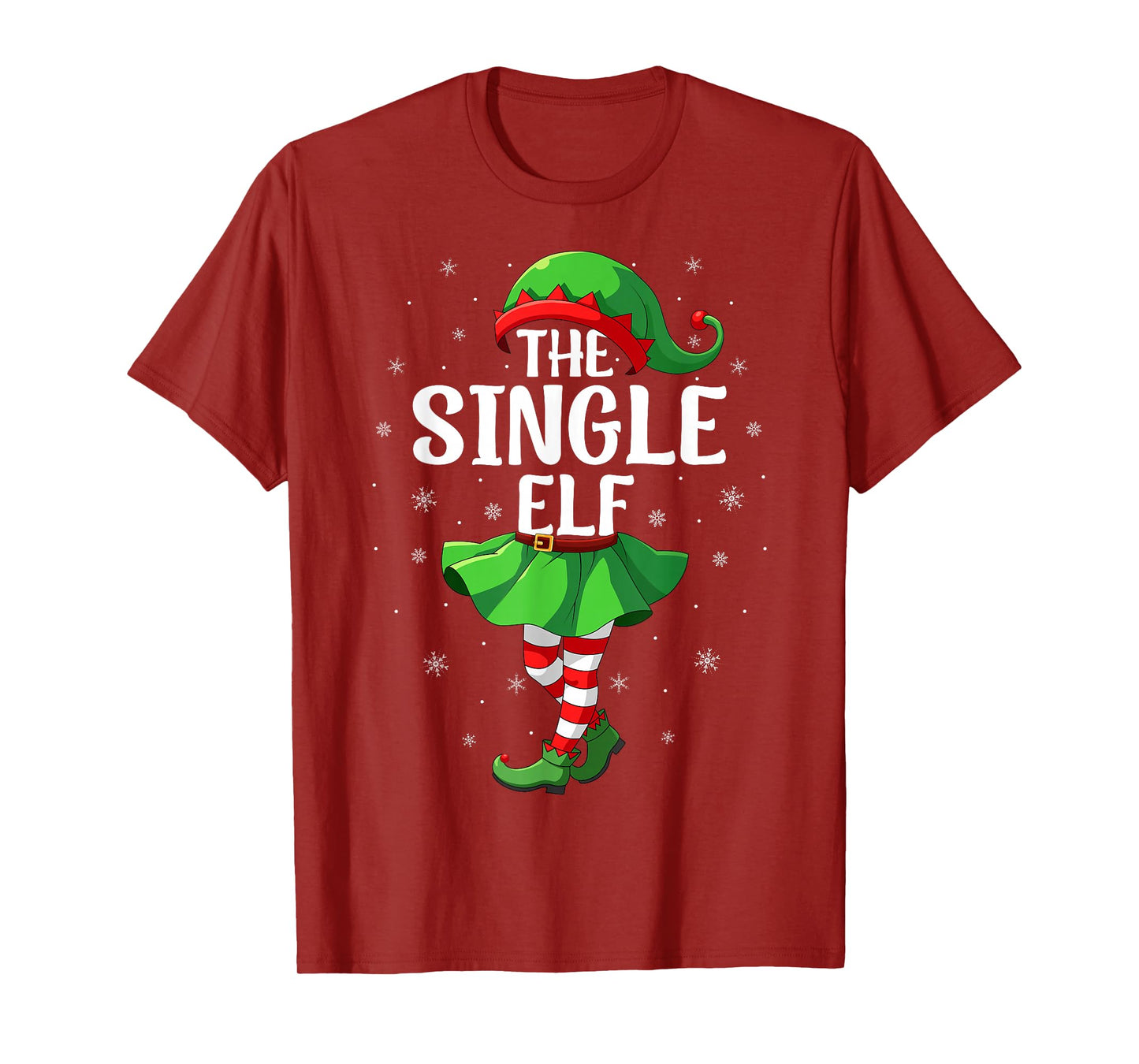 Single Elf Christmas Girls Women Elf Squad Xmas Family T-Shirt