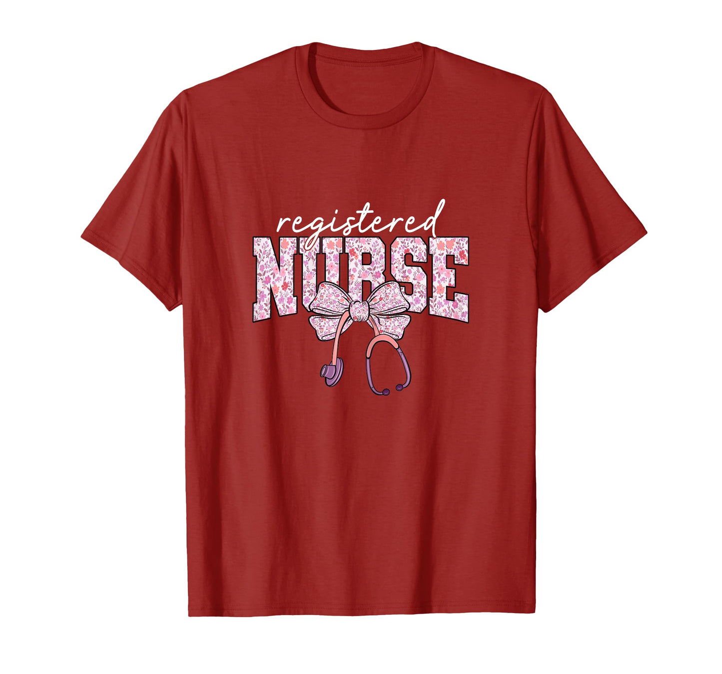 RN Nurse Floral Print Registered Nurse Nursing School Women T-Shirt