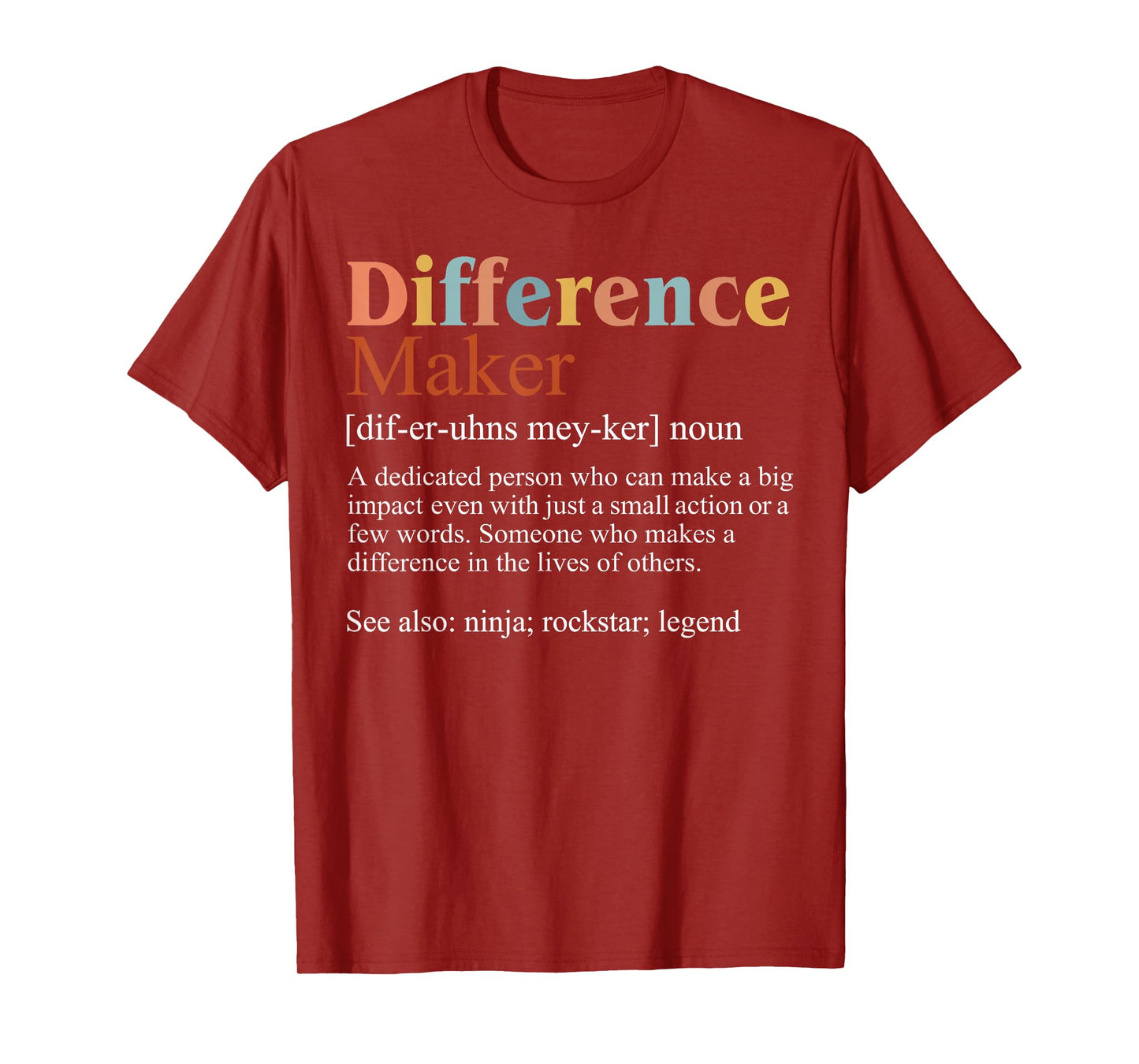 Vintage Difference Maker Definition Teachers Mom Boss Women T-Shirt