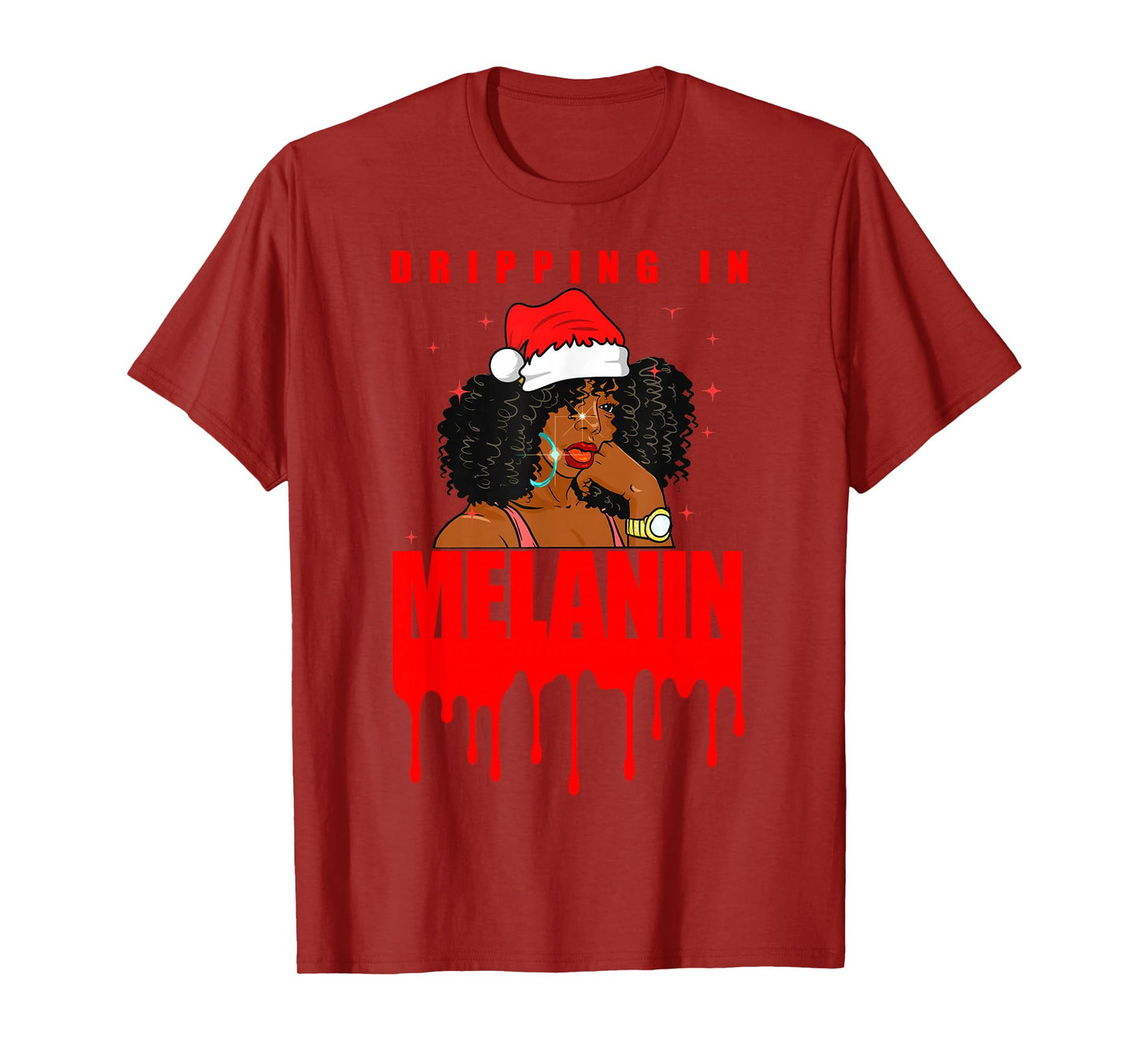 Black Queen Christmas Melanin Girl Women Brown Skin Girls T-Shirt