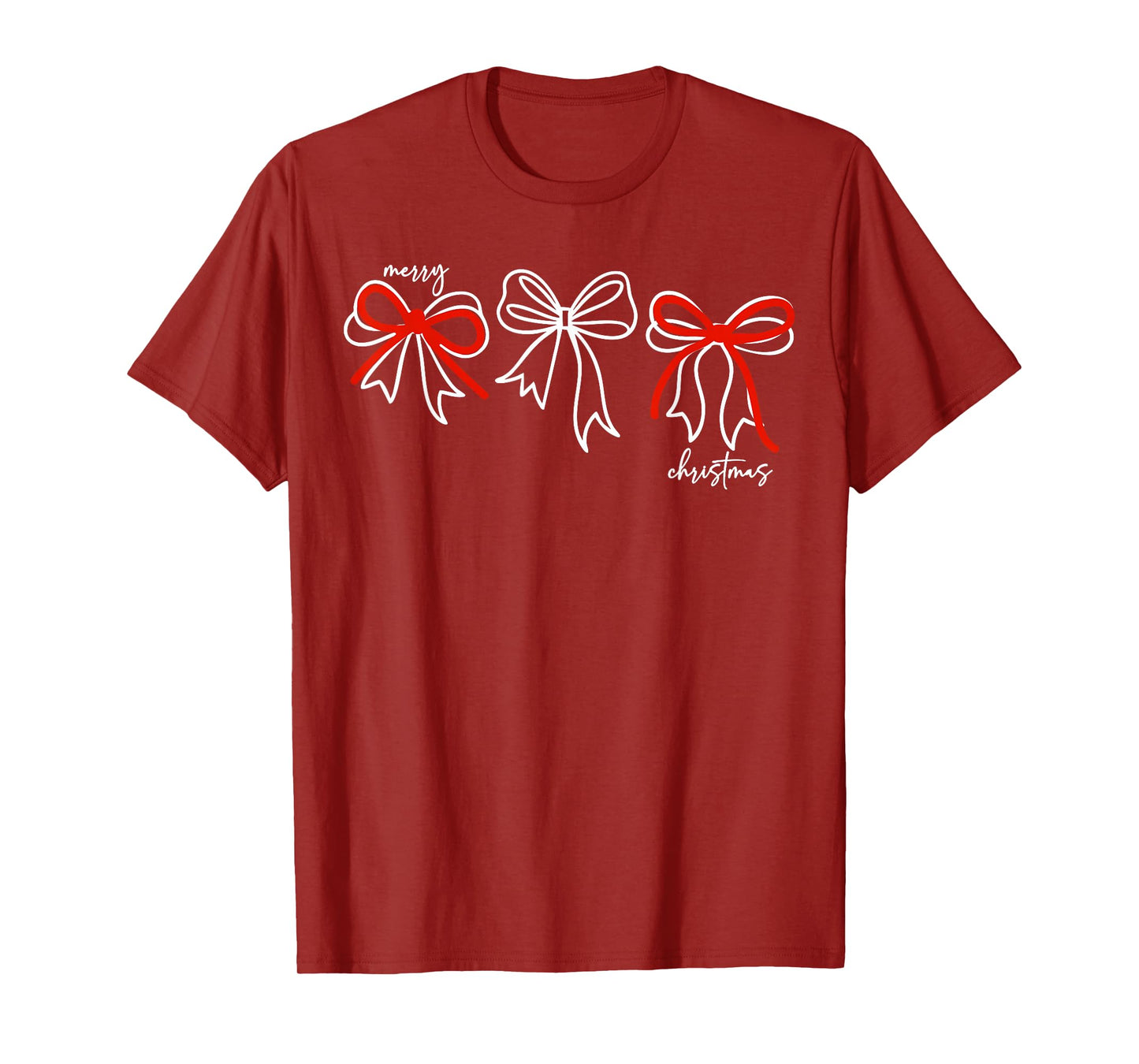 Coquette Bow Merry Christmas Xmas Family Pajamas Holiday T-Shirt