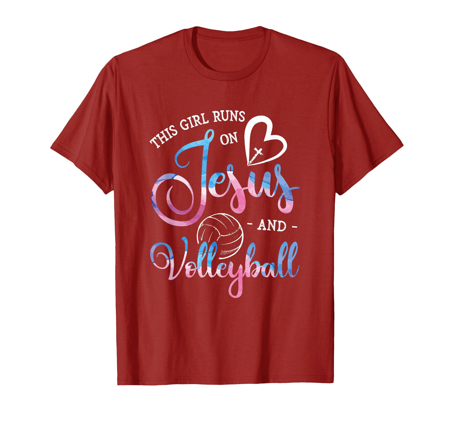 This Girl Runs On Jesus And Volleyball Player Christian Gift T-Shirt