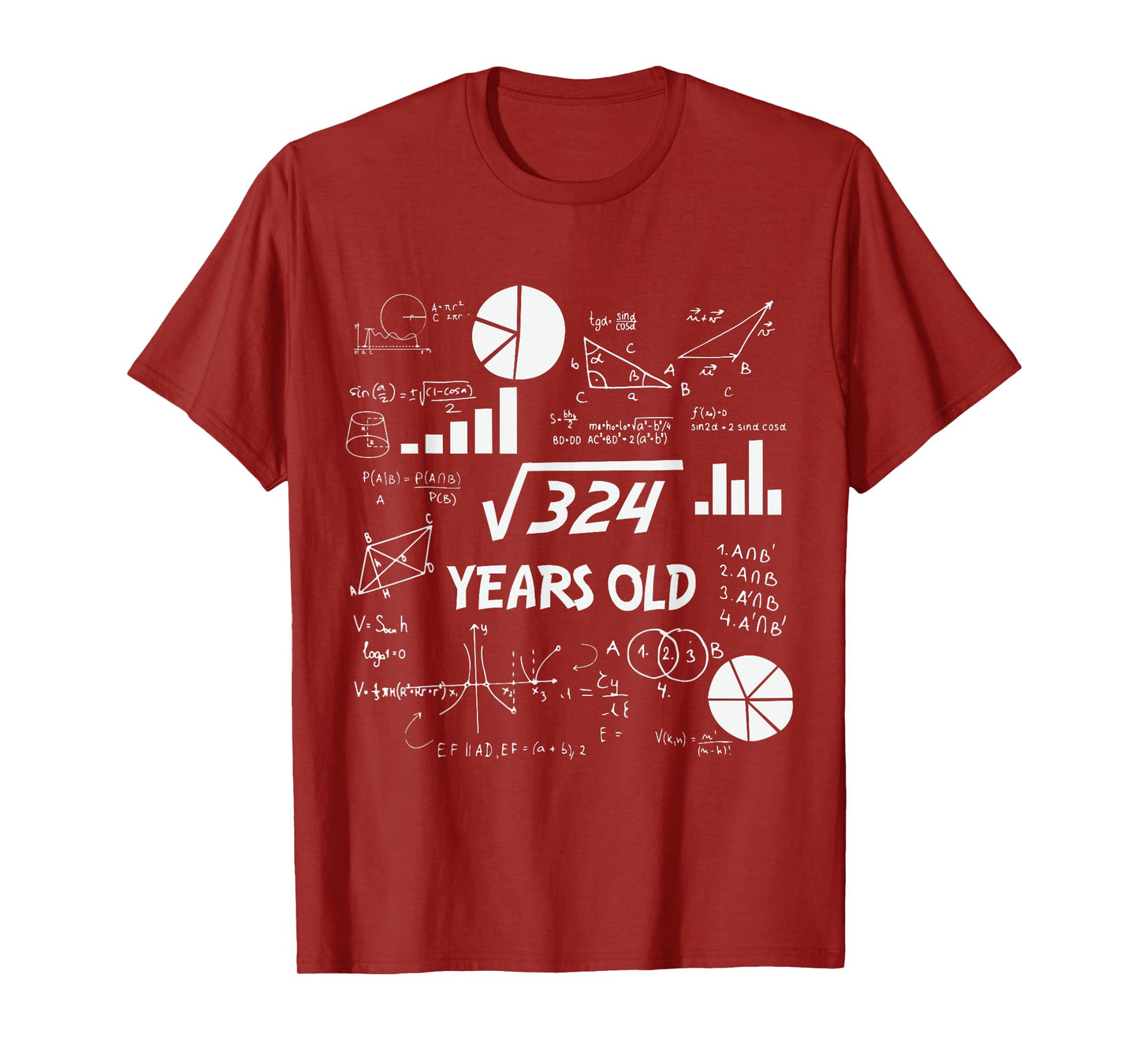 18th Birthday Square Root of 324 Math 18 Years Old Birthday T-Shirt