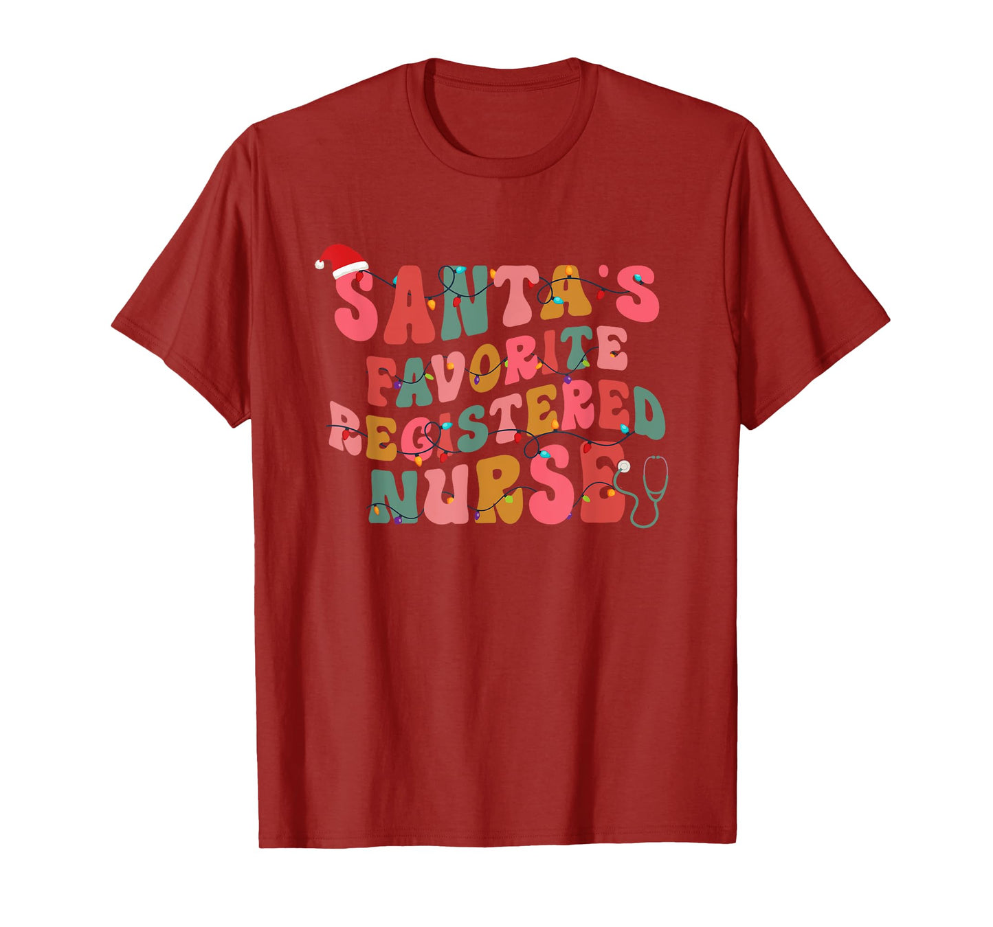 Santa's Favorite Registered Nurse Er Rn Nursing Christmas T-Shirt