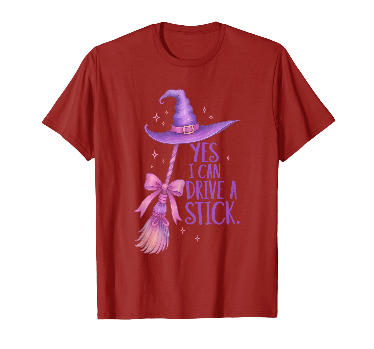 Yes I Can Drive A Stick Halloween Witch Broom Witch Spooky T-Shirt