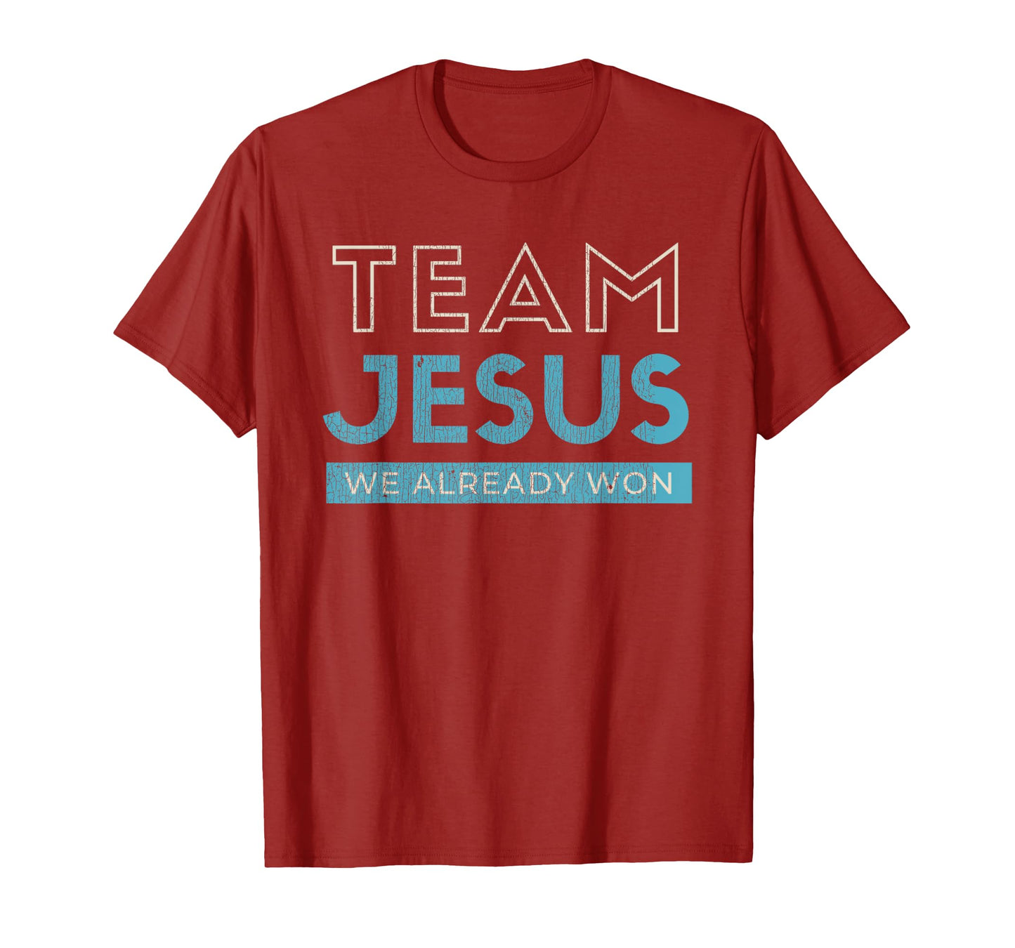 Vintage Team Jesus We Already Won Christian Black Retro Christian Graphic T-Shirt