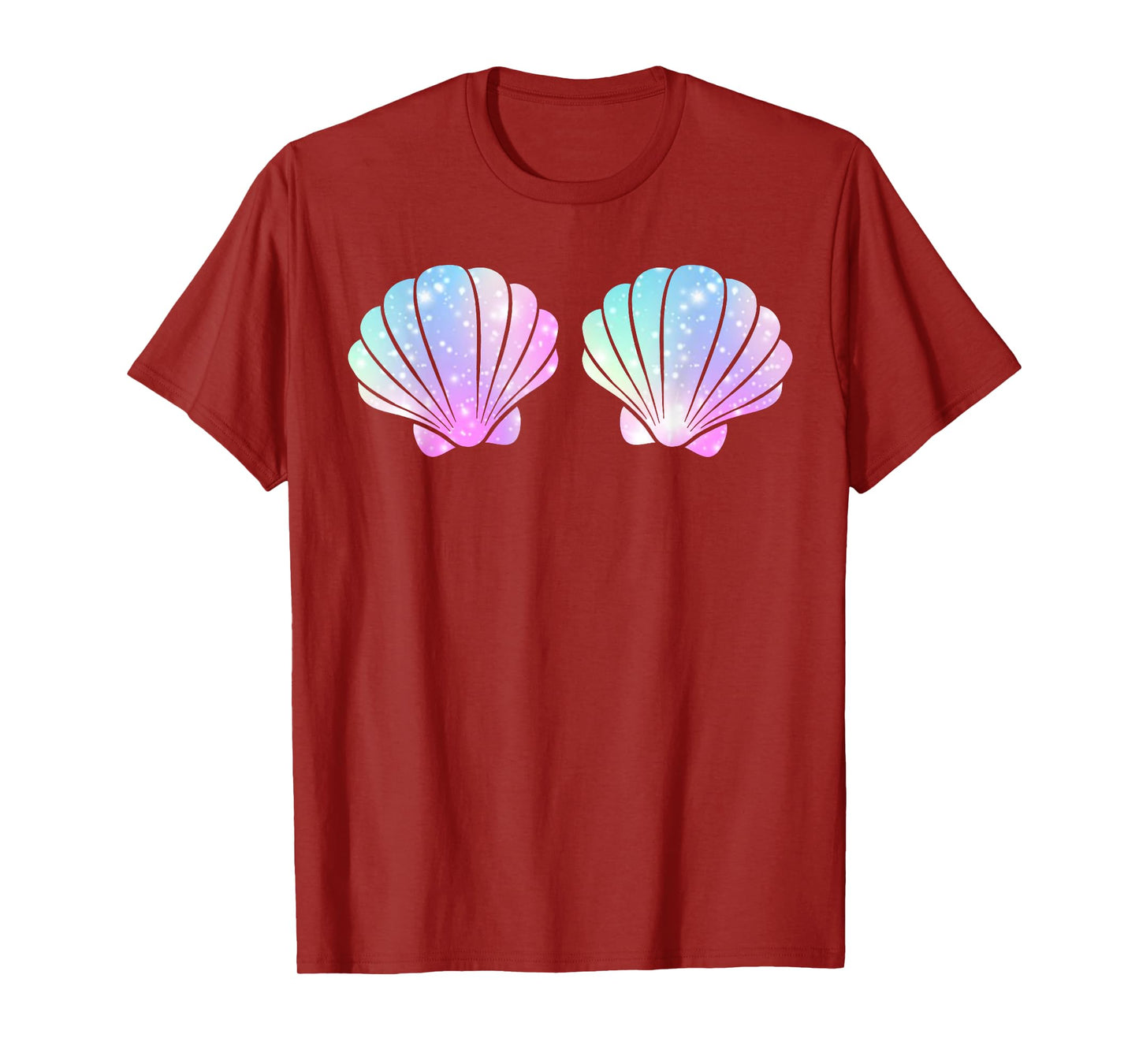 Cute Halloween Girl Costume, Mermaid Shell Bra Costume Women T-Shirt