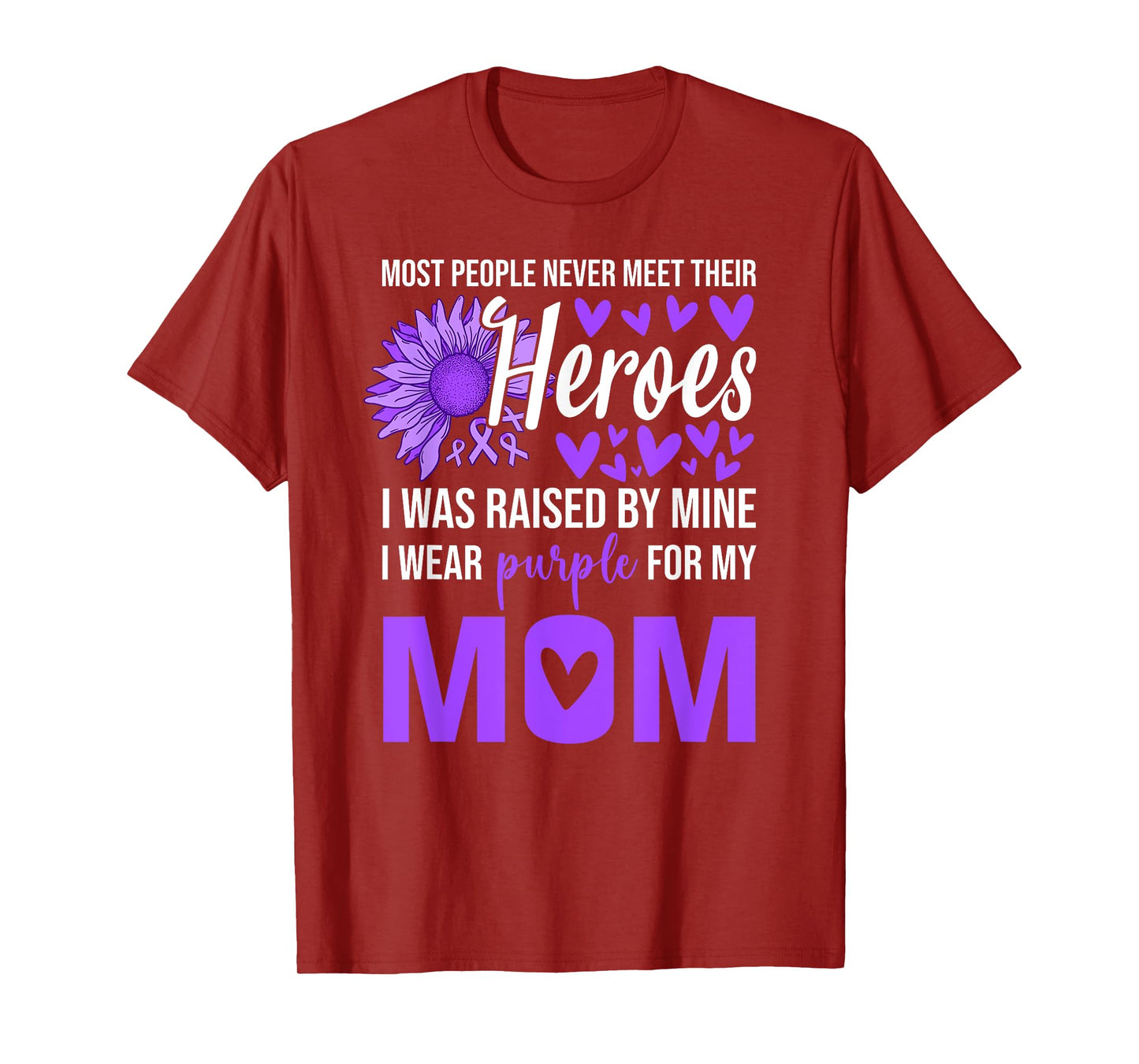 I Wear Purple for Mom Shirt Sunflower Alzheimer‘s Awareness T-Shirt