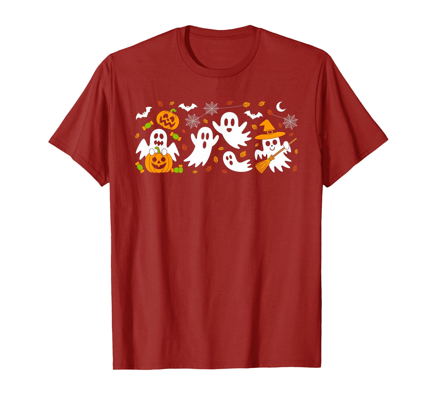 Cute Ghost Drinking Coffee Halloween Fall Ghost Book Reading T-Shirt