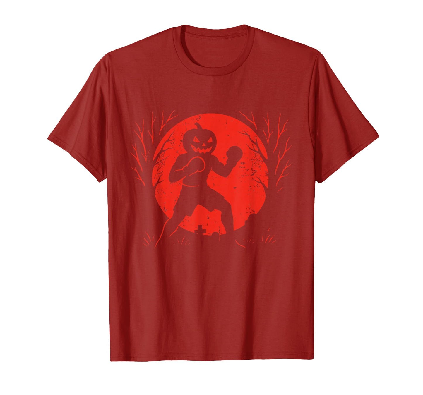 Pumpkin Head Boxer Under Moon T-Shirt