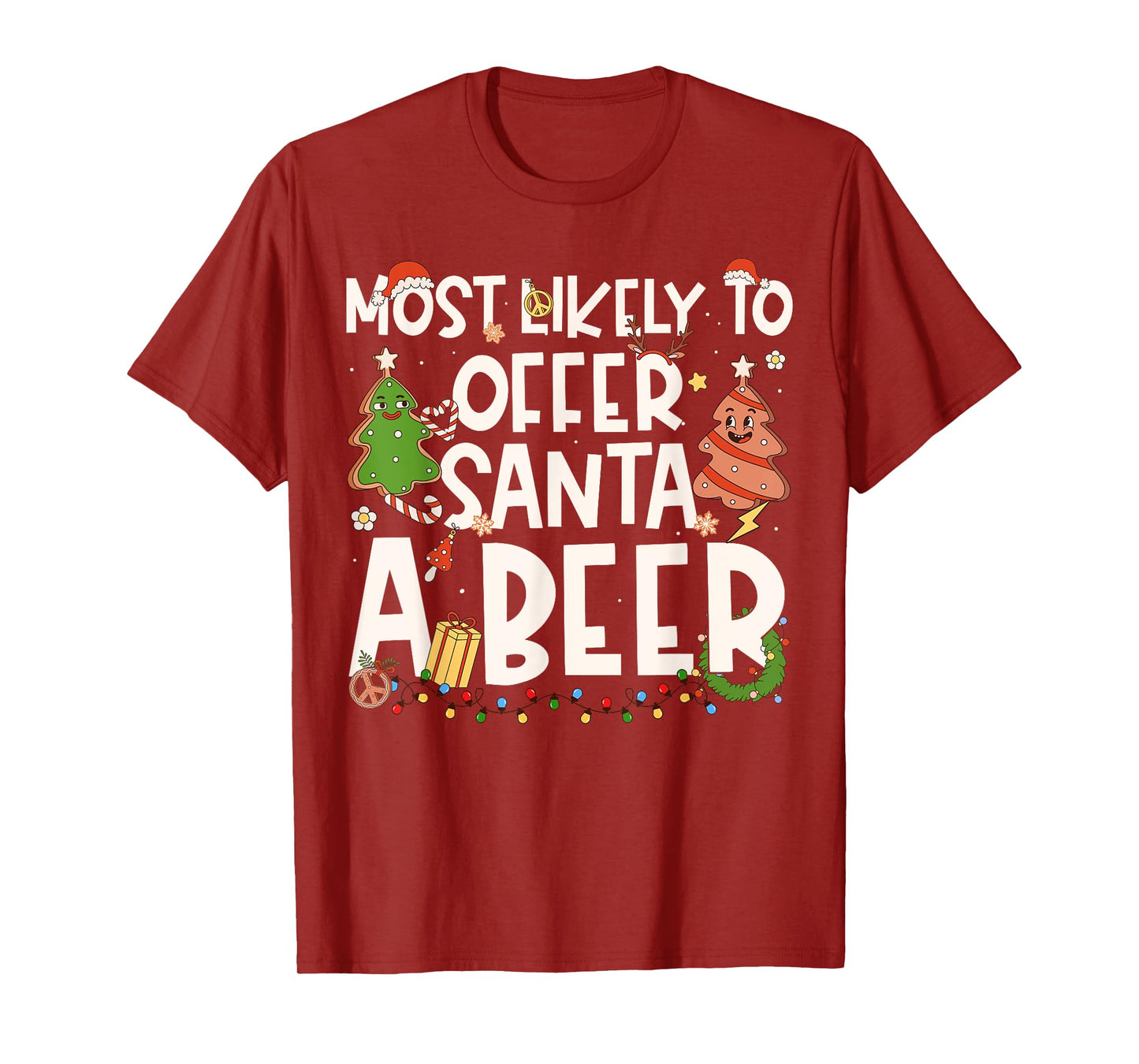 Most Likely to Offer Santa A Beer Family Matching Christmas T-Shirt
