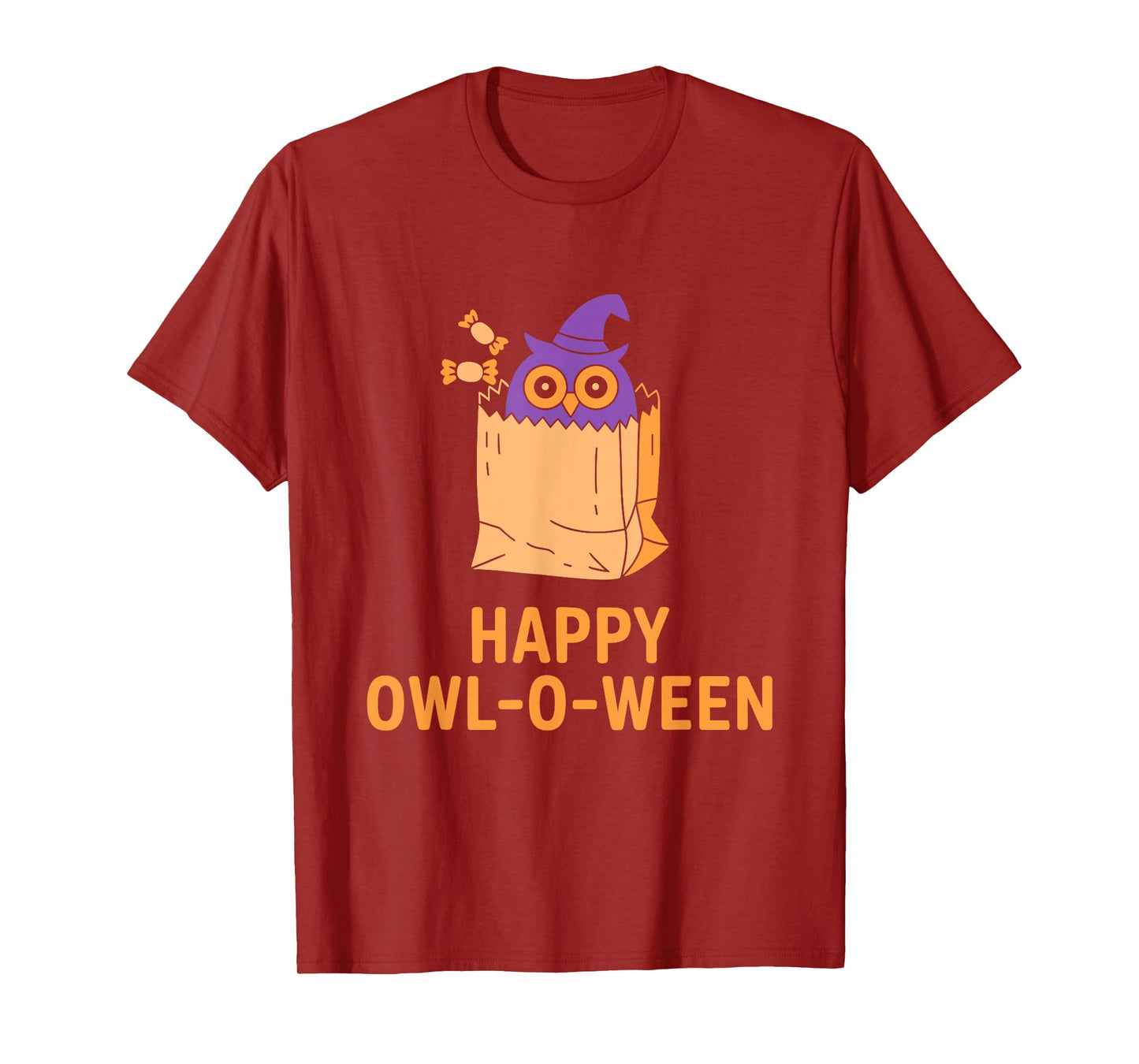 Happy Owl-O-Ween Cute Funny Owl Witch Hat Halloween T-Shirt