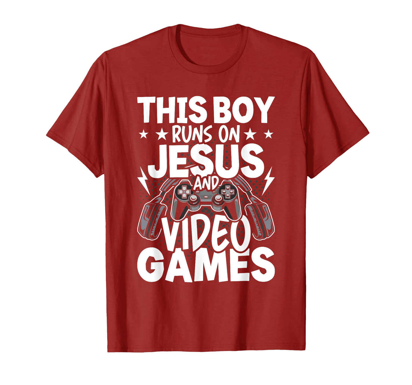 This Boy Runs On Jesus And Video Games Video Gamer Gaming T-Shirt
