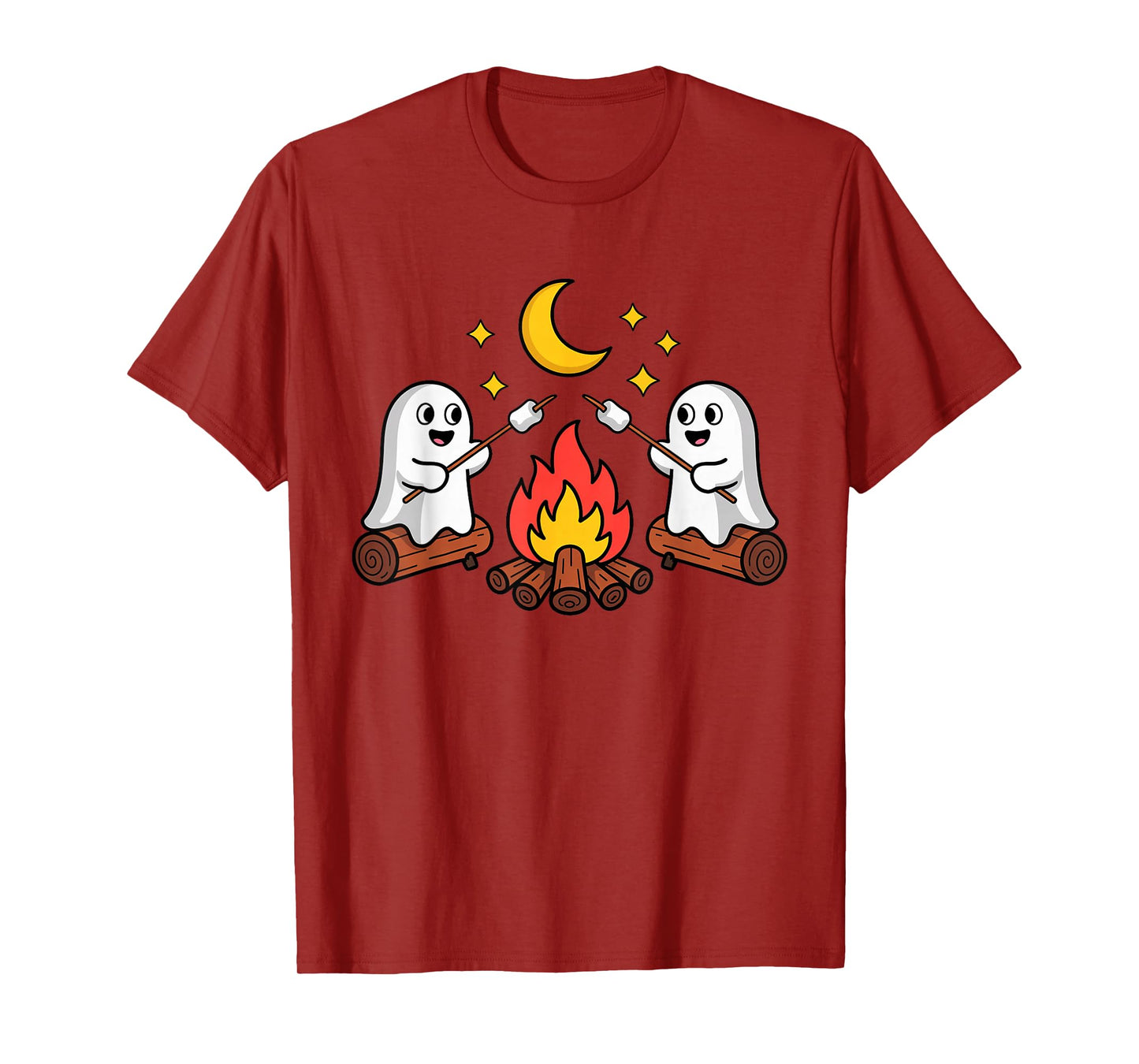 Cute Ghosts Camping Halloween Campfire Toddler Kids Costume T-Shirt