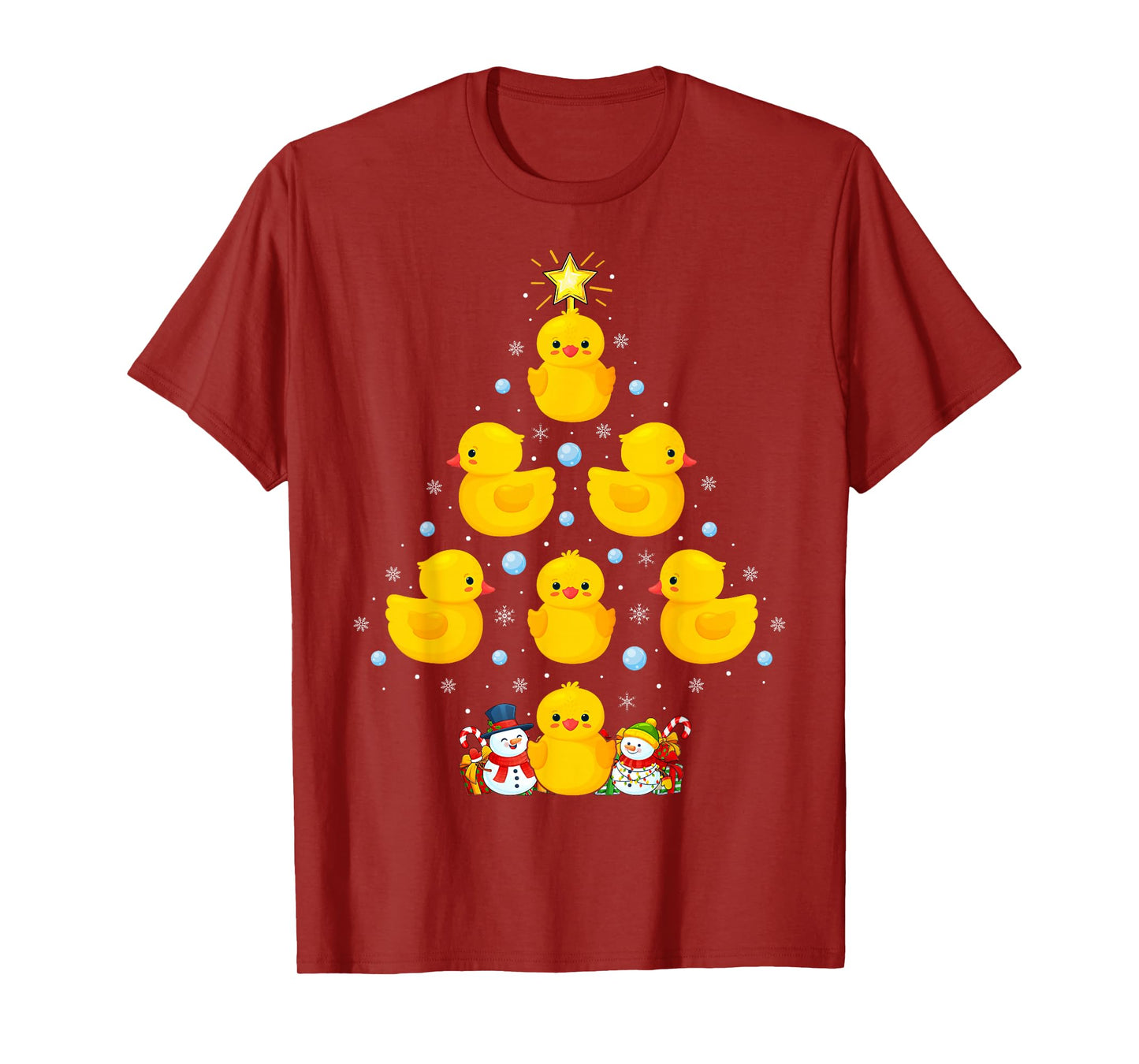 Rubber Duck Christmas Tree Pajamas Holiday Funny Duck Xmas T-Shirt