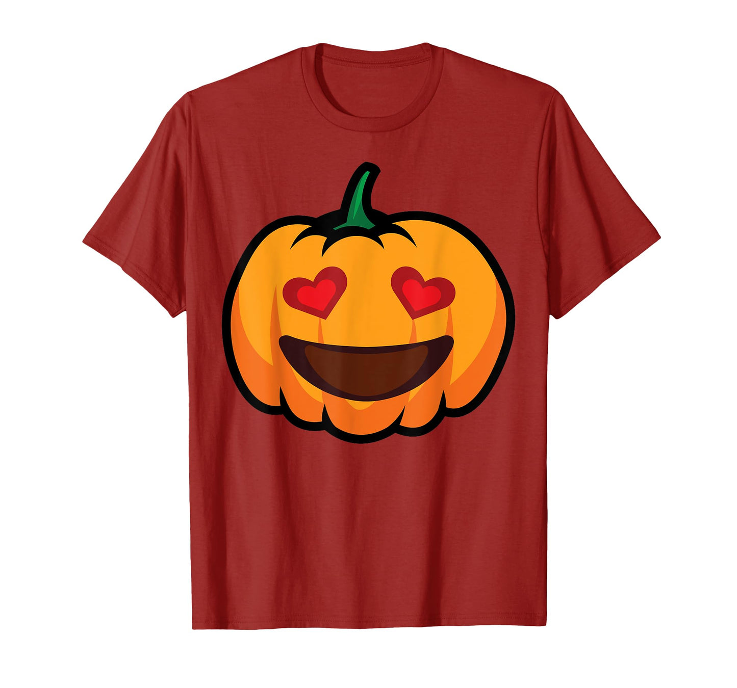 Pumpkin Big Smile & Love Eyes Funny Halloween Costume T-Shirt