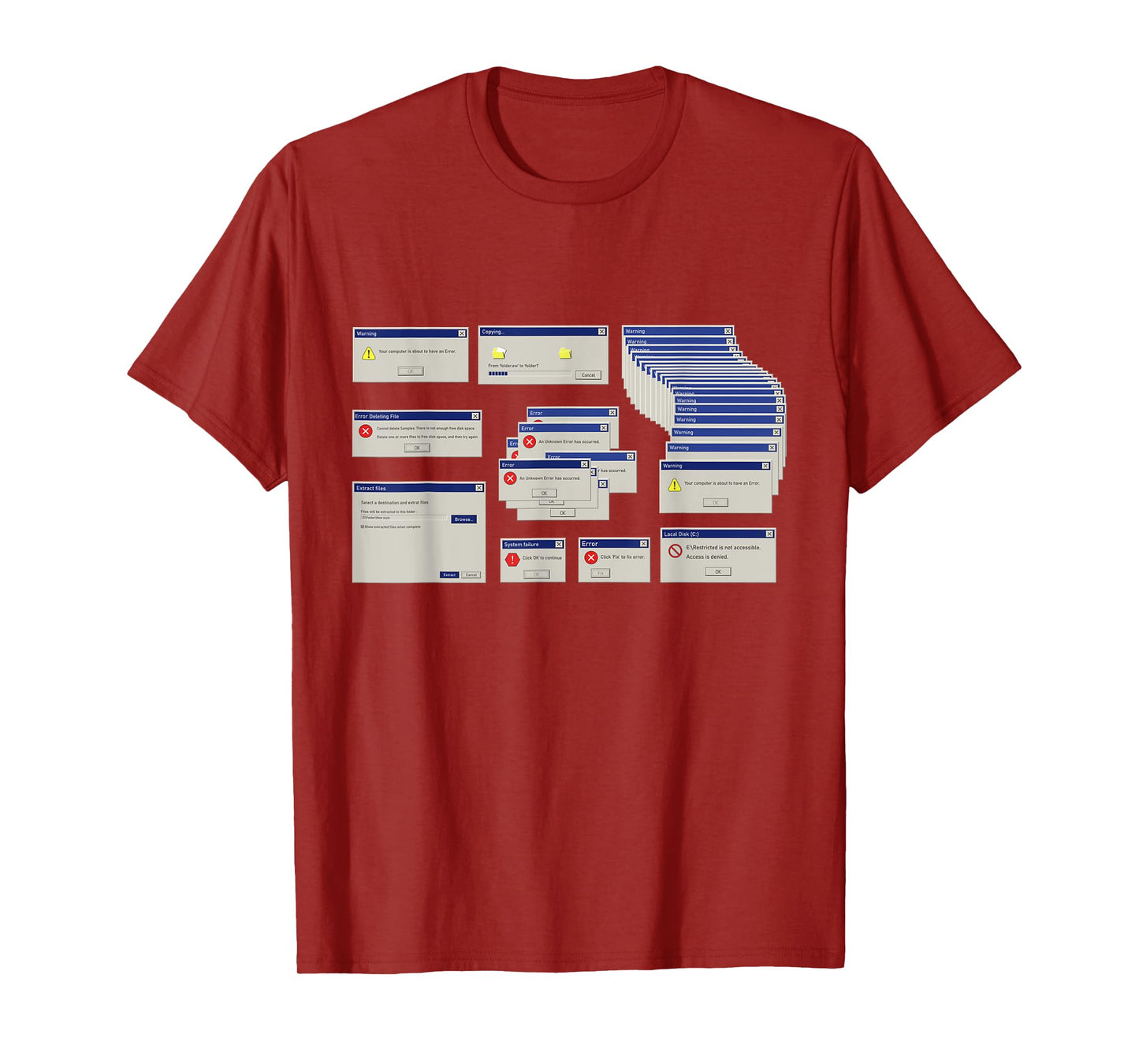 Cool Computer Error Pop Up Illustration Message Graphic T-Shirt