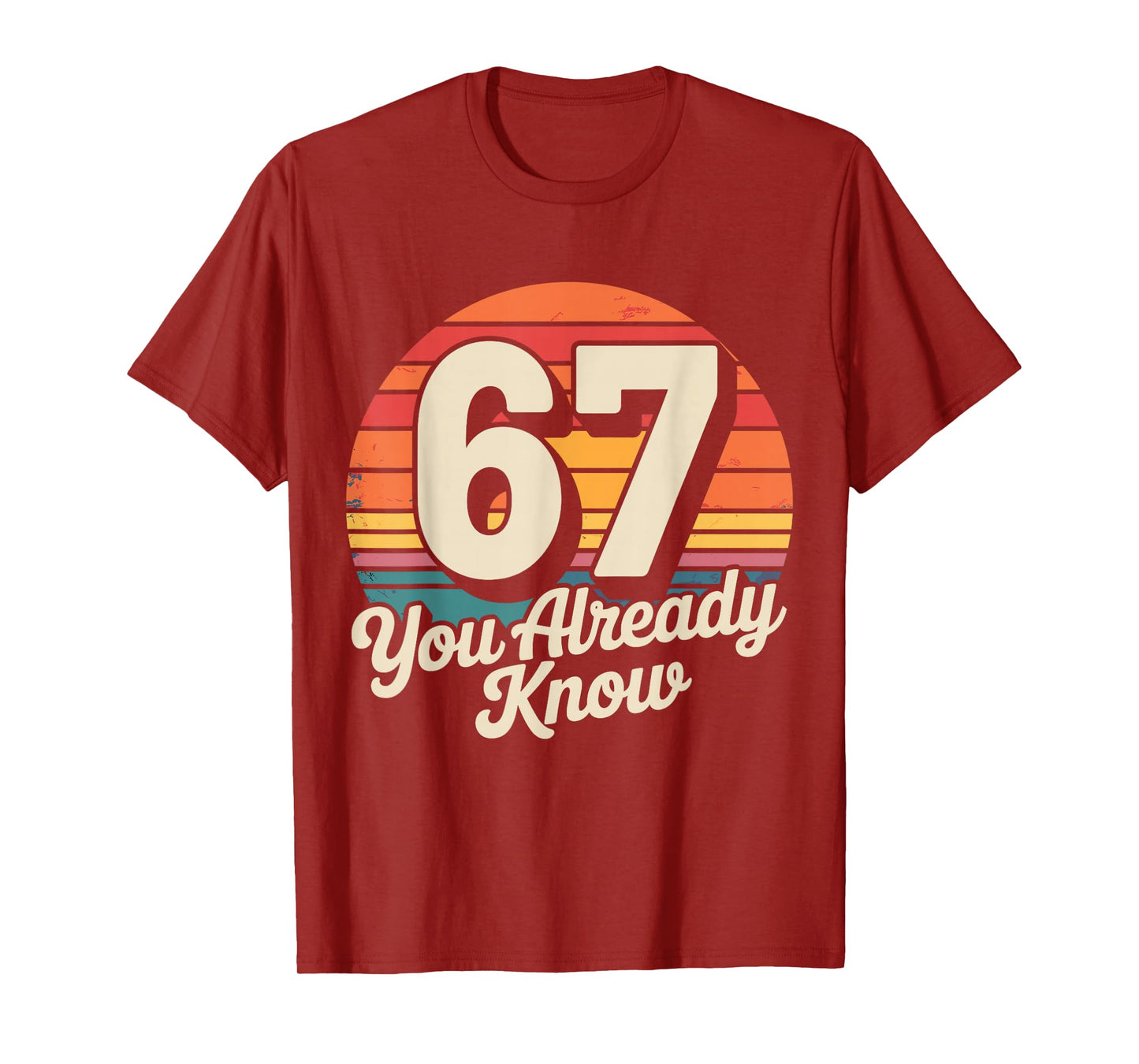 67 Meme Six Seven 6 7 Shirt Meme Funny Number Vintage T-Shirt