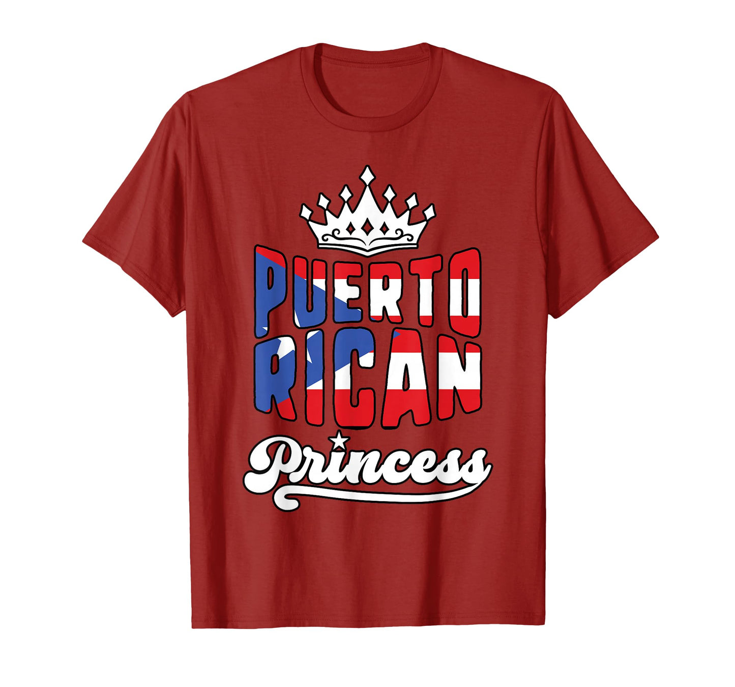 Puerto Rican Princess Hispanic Heritage Boricua Flag Girls T-Shirt