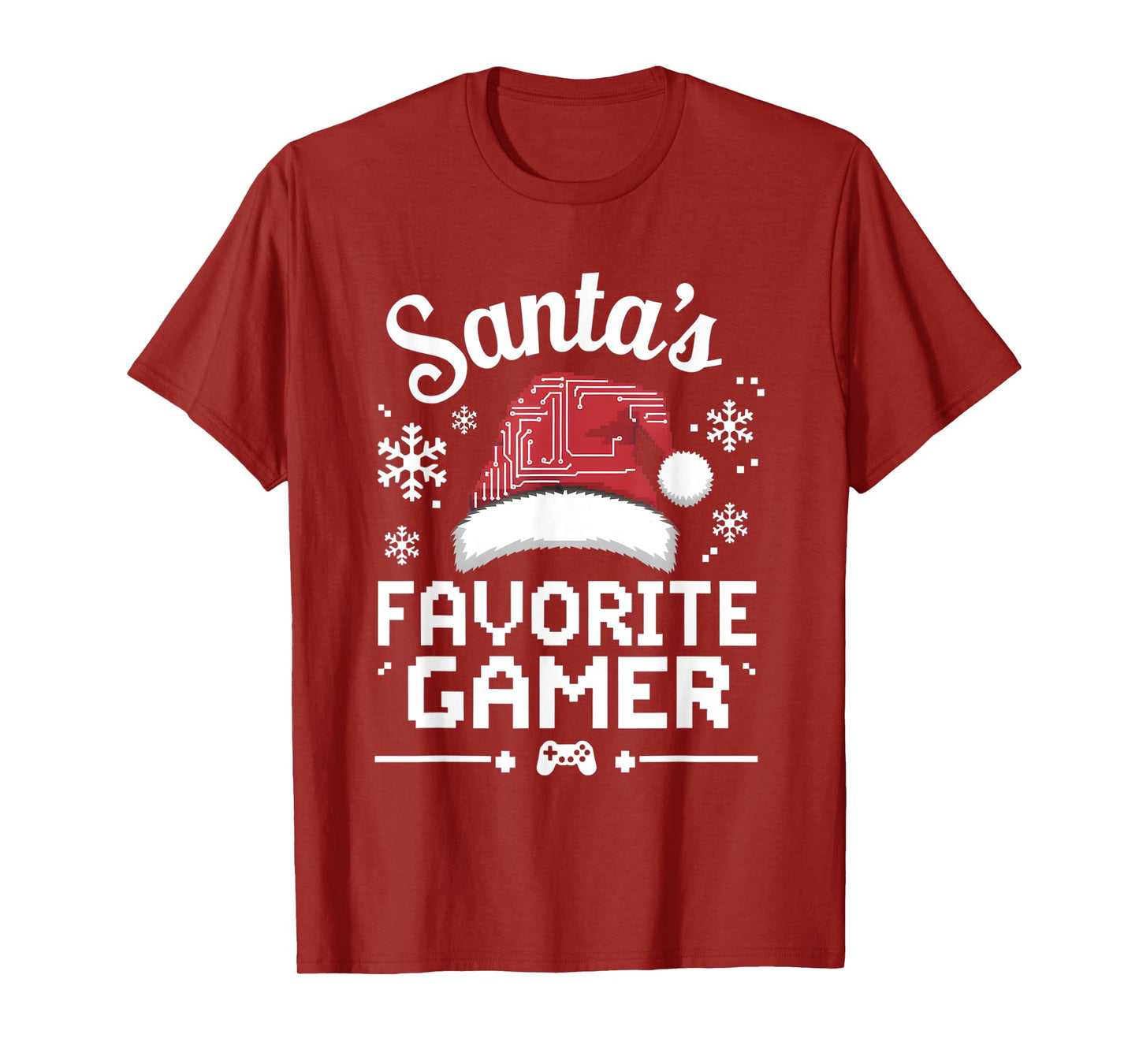 Santa's Favorite Gamer Xmas Pajama Gaming Christmas Boys Men T-Shirt