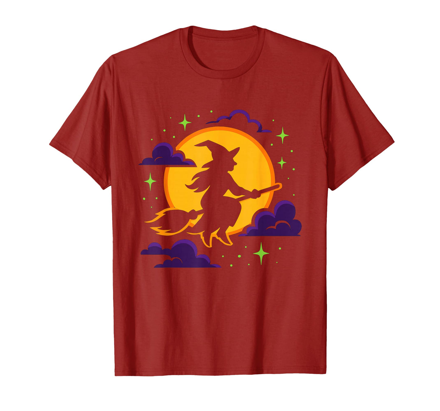 Funny Halloween Witch Riding Broom Costume Party Celebration T-Shirt