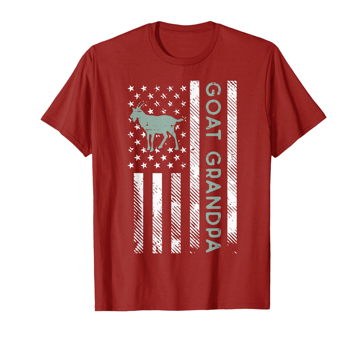 Goat Grandpa US Flag Vintage Patriotic Farm Farmer Papa Men T-Shirt