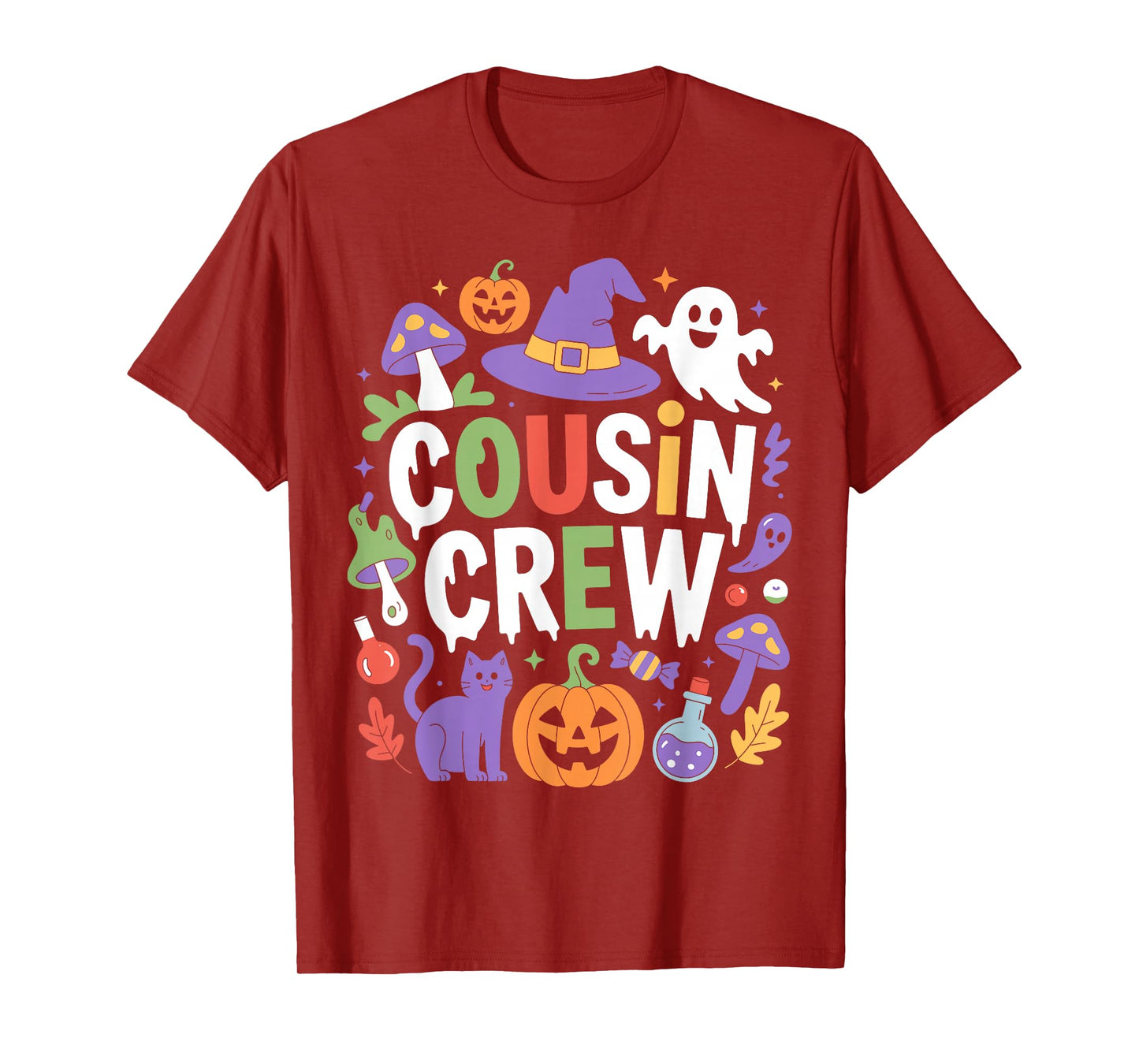 Halloween Cousin Crew Aesthetic Boo Pumpkin Ghost Witch Crew T-Shirt
