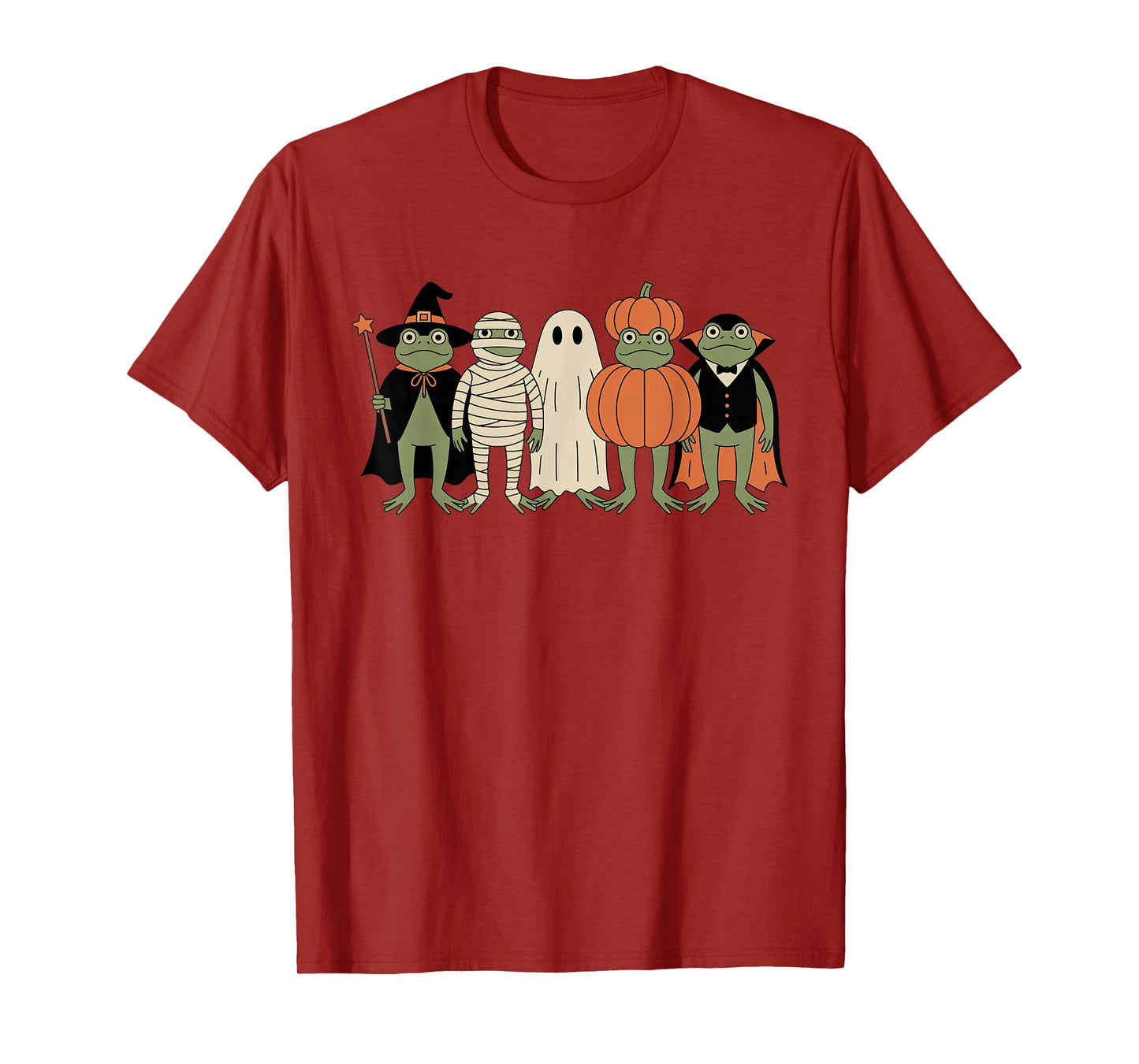 Cute Ghost Witch Mummy Pumpkin Frog Halloween Trick or Treat T-Shirt
