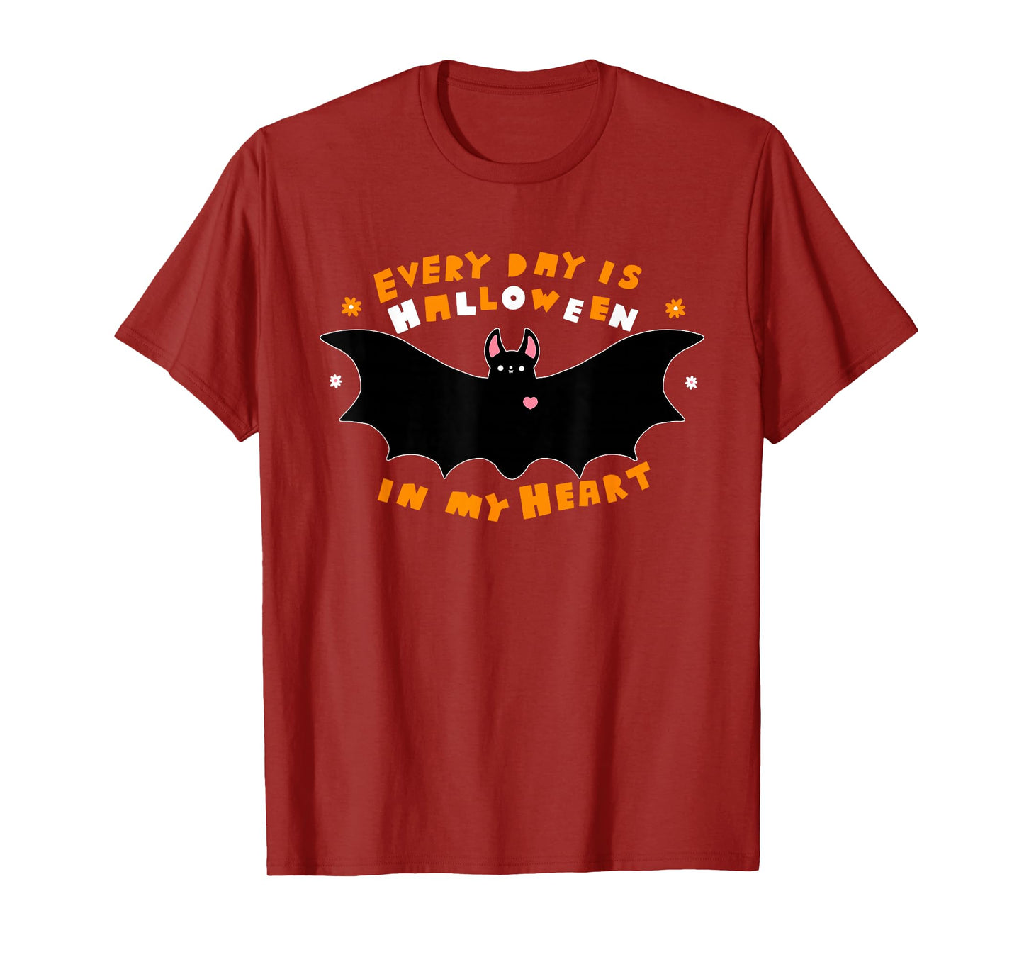Every Day is Halloween in My Heart Bat Pumpkin Halloween T-Shirt