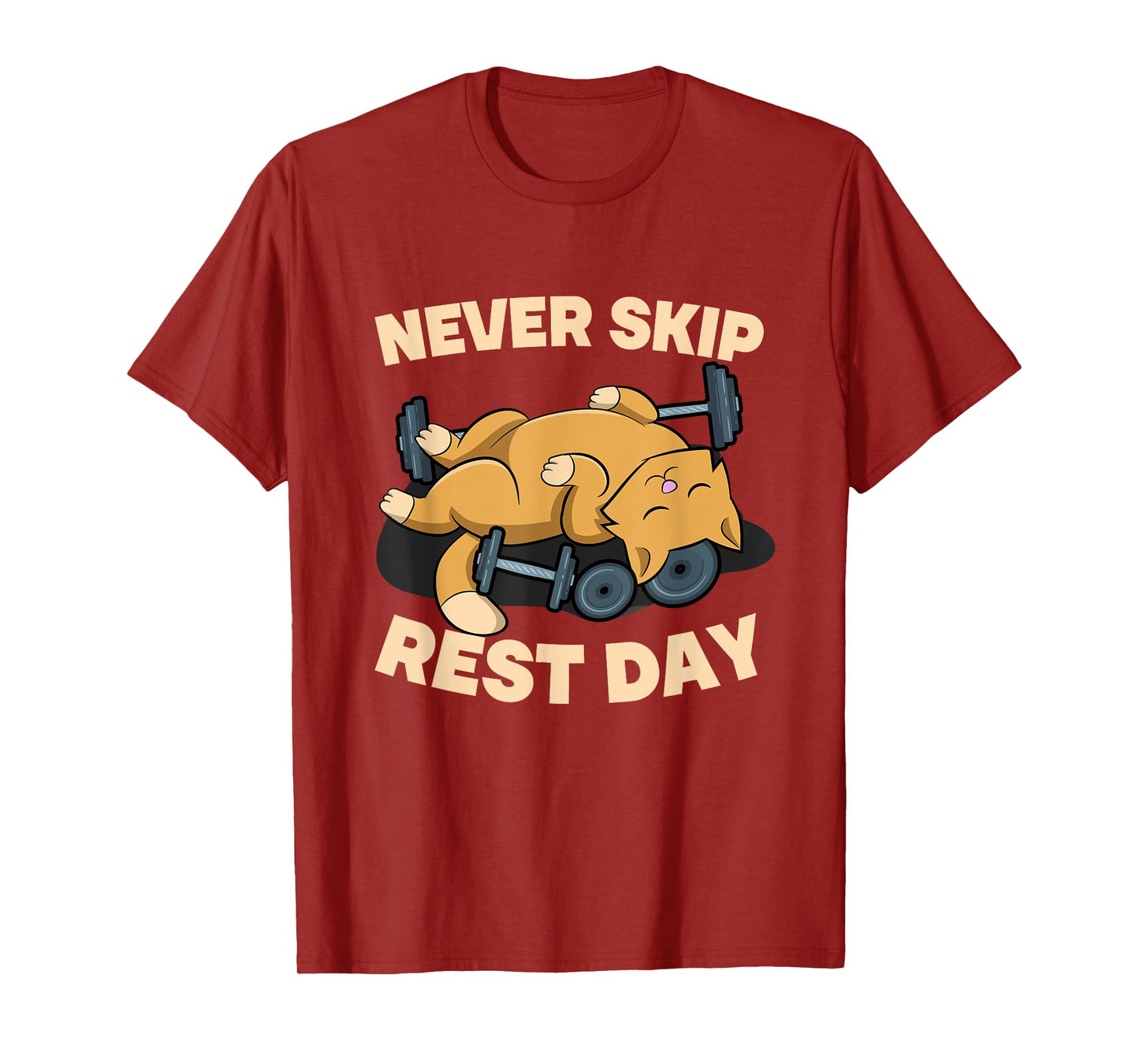 Never Skip Rest Day Cat Kitten Gym Workout Bodybuilding T-Shirt
